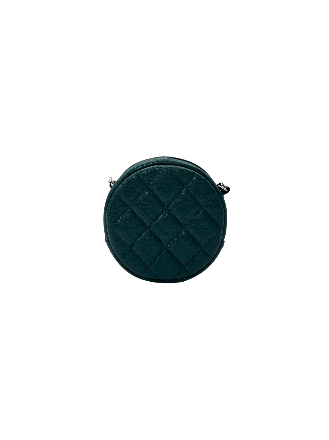 Chanel Green Quilted Leather Round Clutch(26***77) CC2349