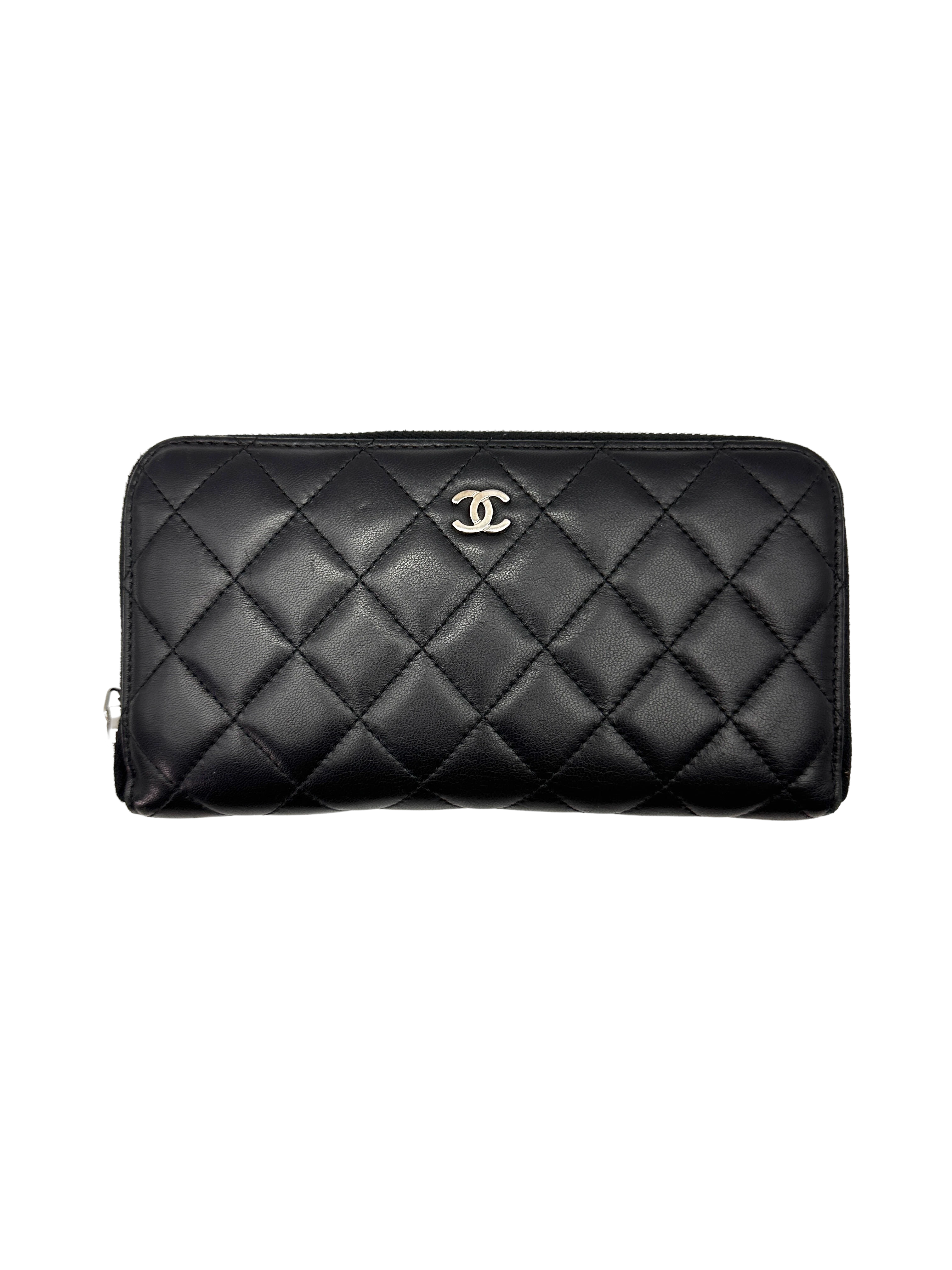 Chanel Black Quilted Leather Long Wallet(16***98) CC2351