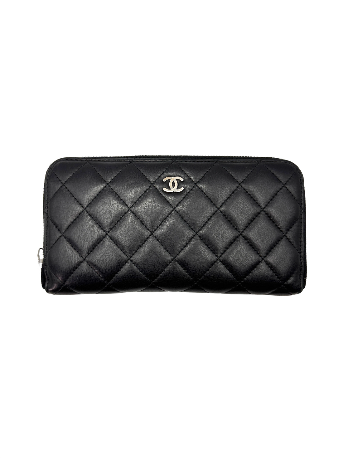 Chanel Black Quilted Leather Long Wallet(16***98) CC2351