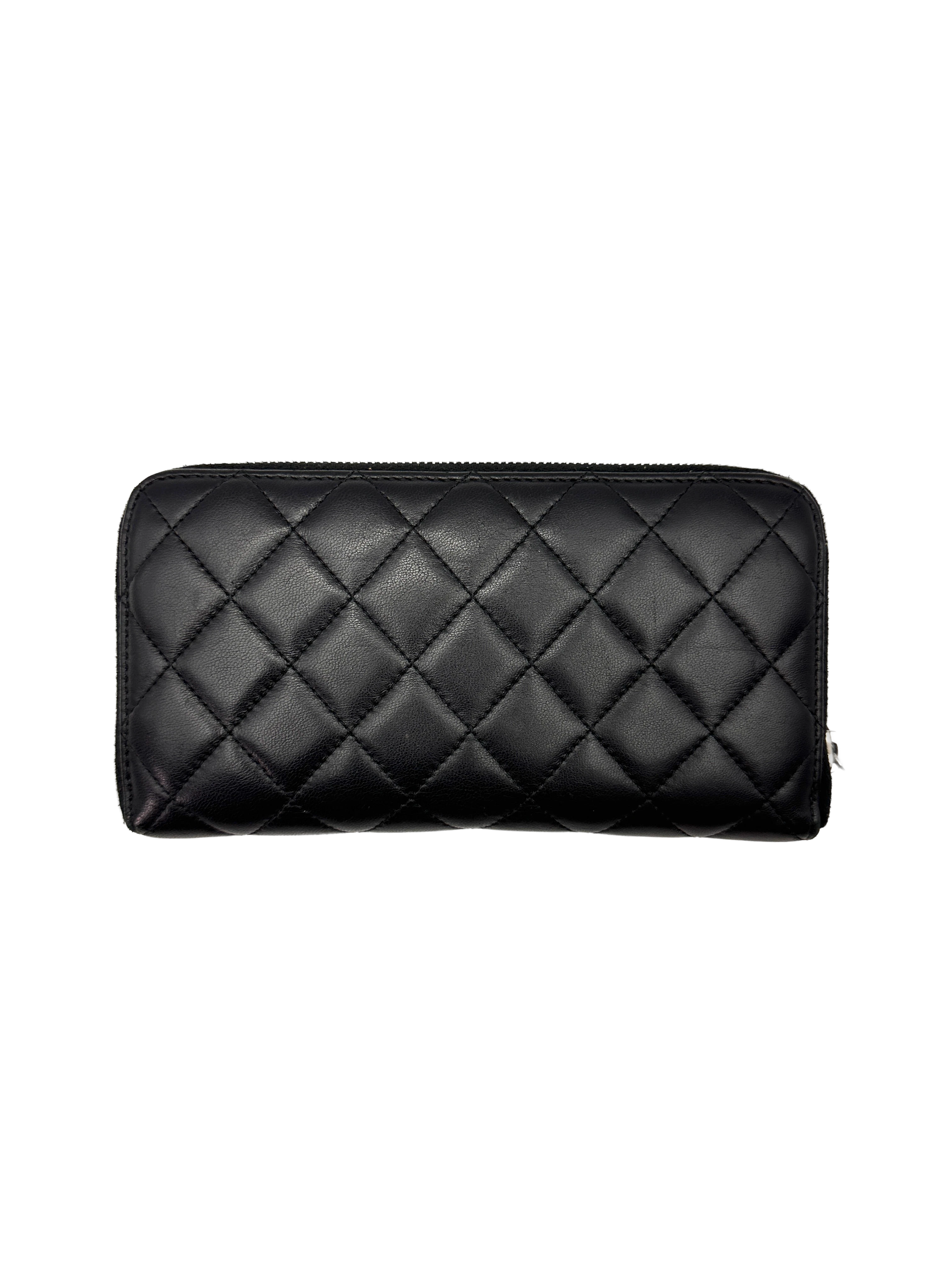 Chanel Black Quilted Leather Long Wallet(16***98) CC2351