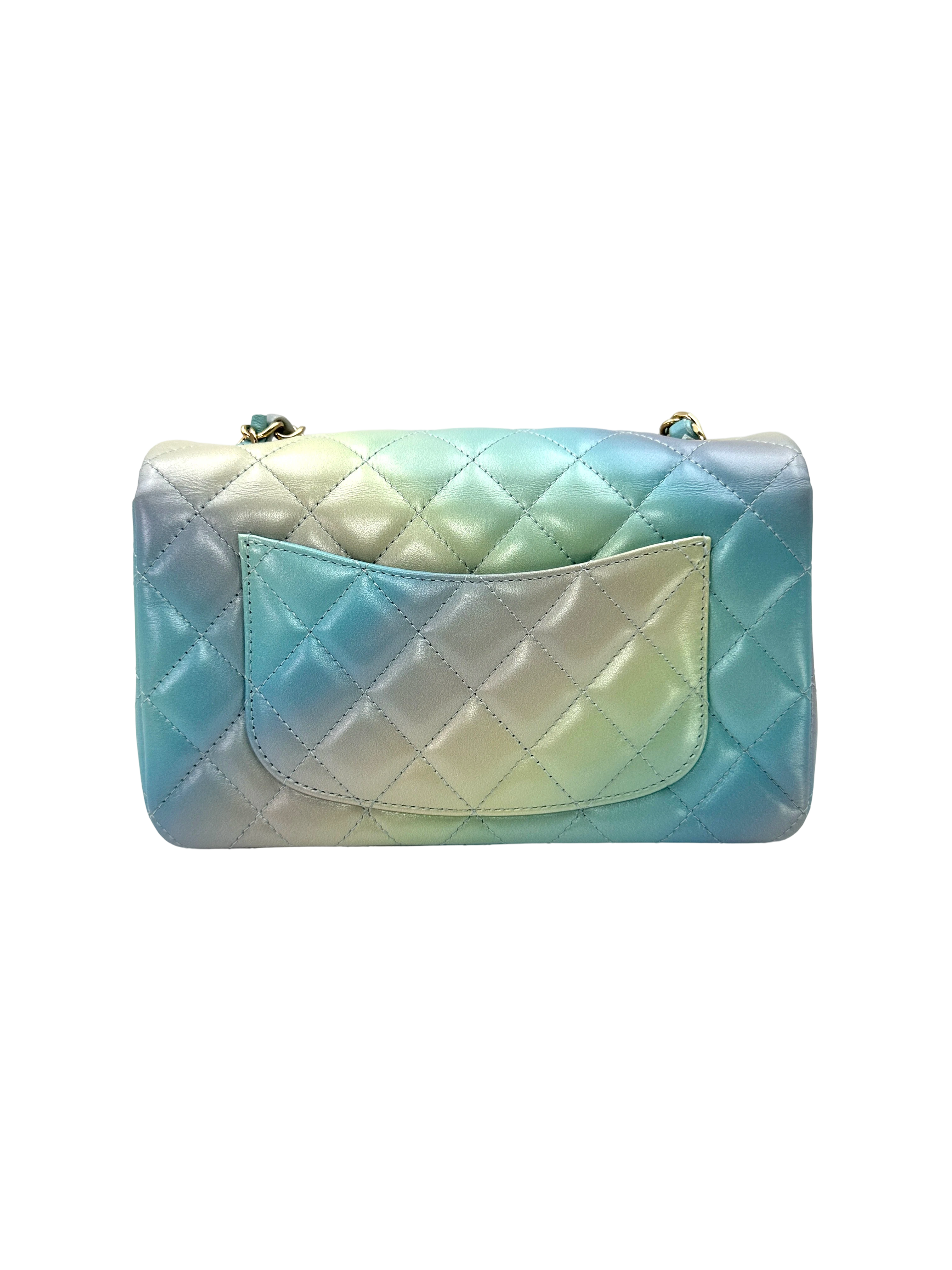 Chanel 24P Classic Flap Tie Dye Ombre Quilted Leather Mini Rectangular Flap Bag(KJ***2G) CC2350