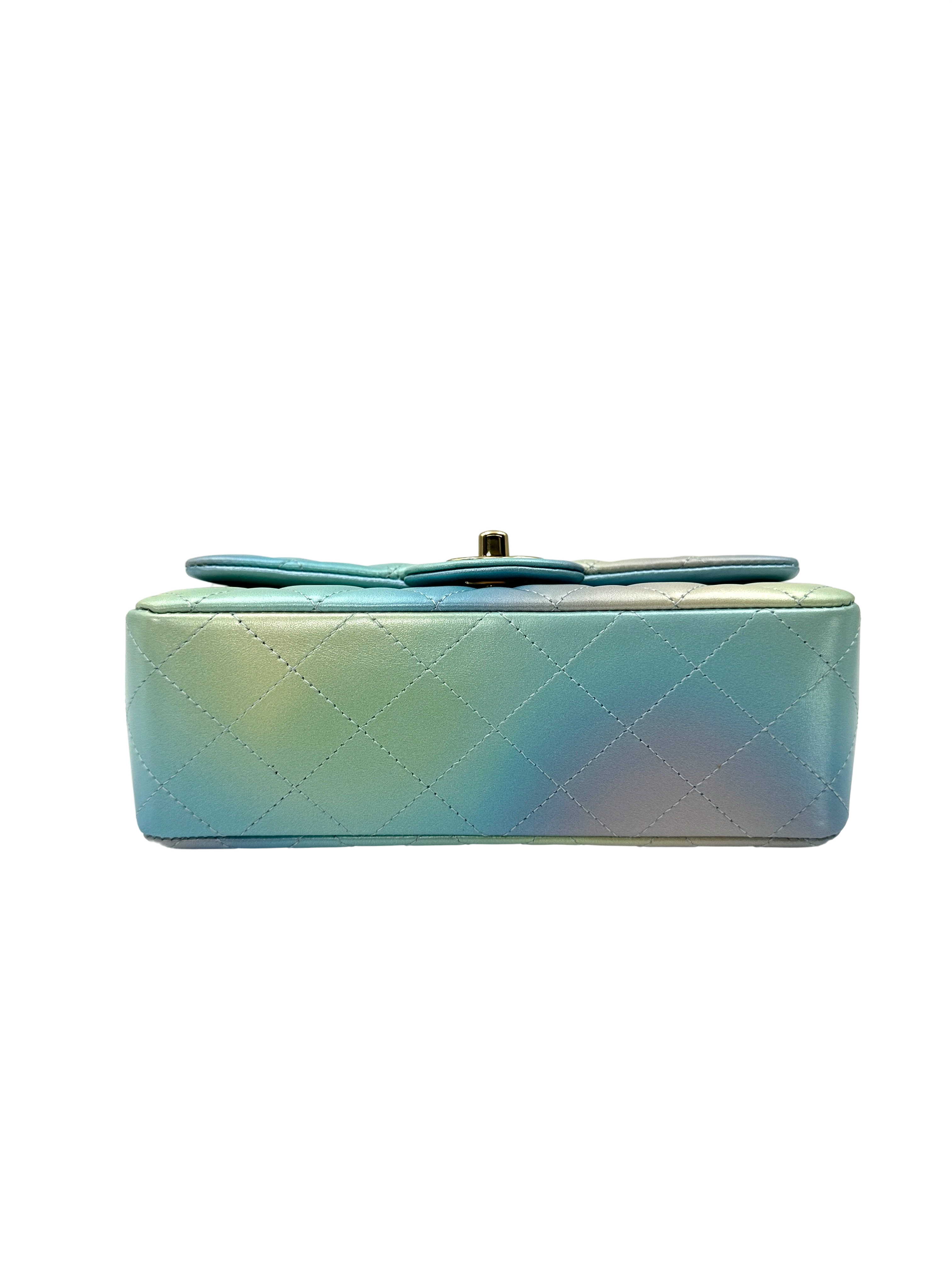 Chanel 24P Classic Flap Tie Dye Ombre Quilted Leather Mini Rectangular Flap Bag(KJ***2G) CC2350