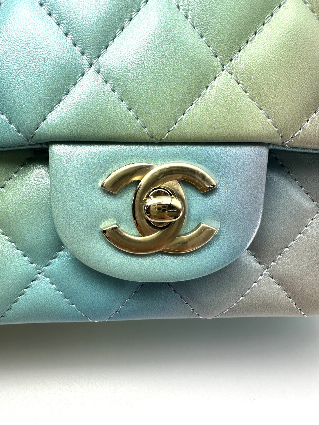 Chanel 24P Classic Flap Tie Dye Ombre Quilted Leather Mini Rectangular Flap Bag(KJ***2G) CC2350