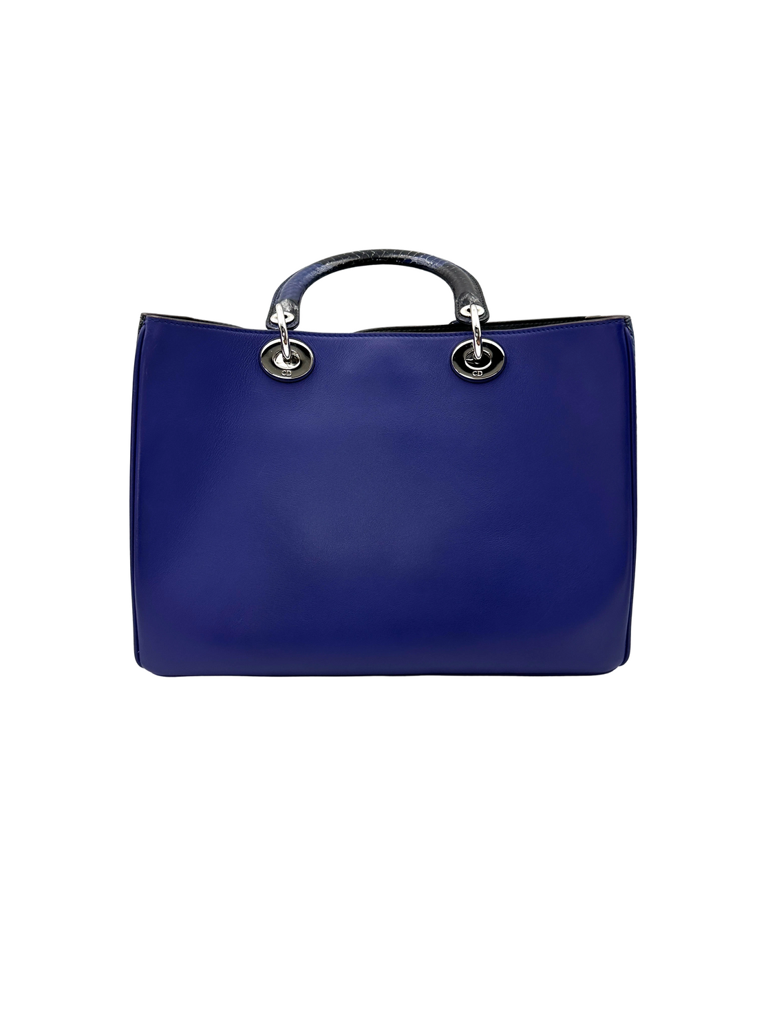 Christian Dior Diorissimo Blue Leather Python Handle Bag DR847