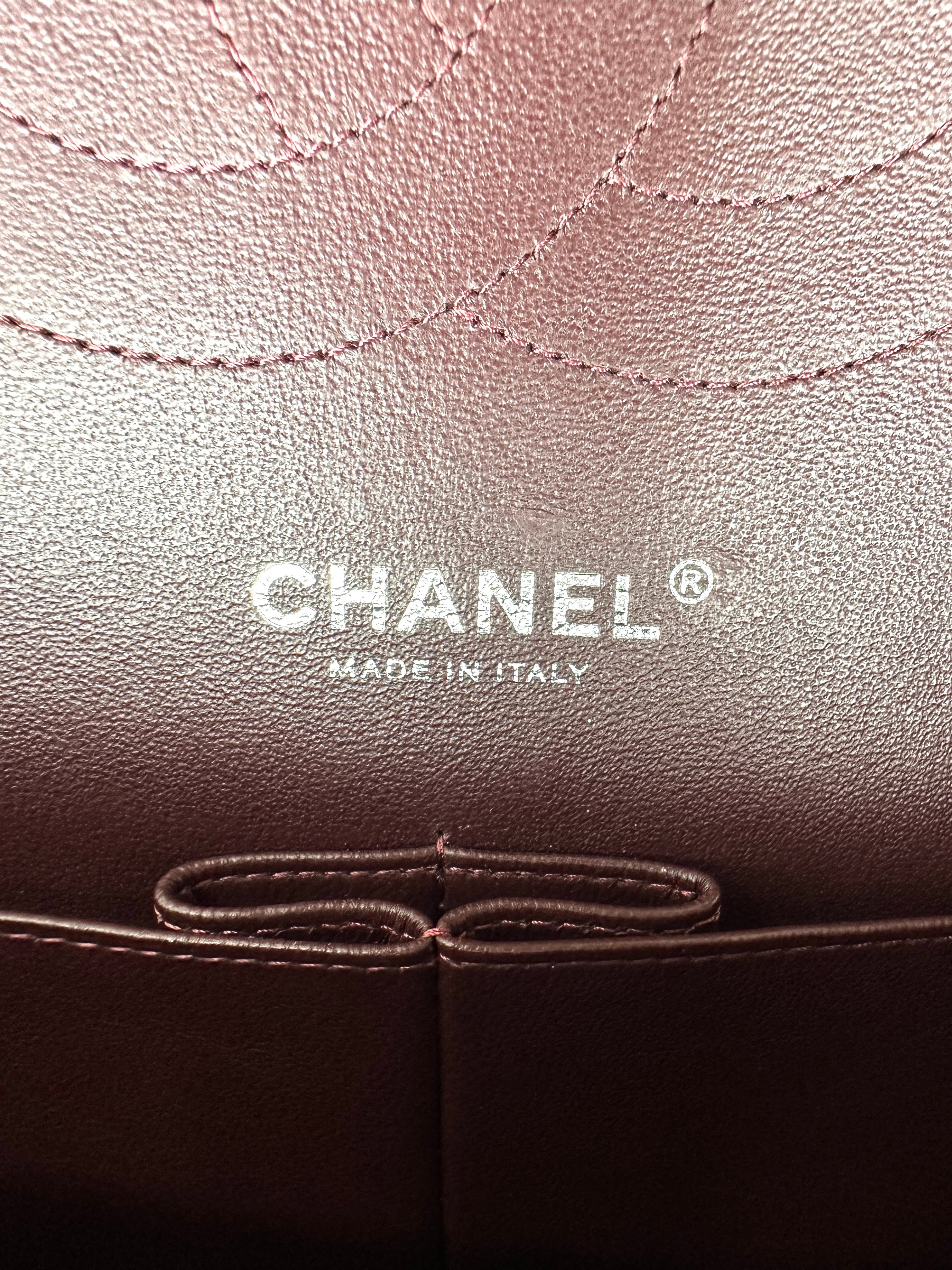 Chanel Classic Flap Black Quilted Lambskin Jumbo Shoulder Bag With Silver Buckle(18***22) CC2355