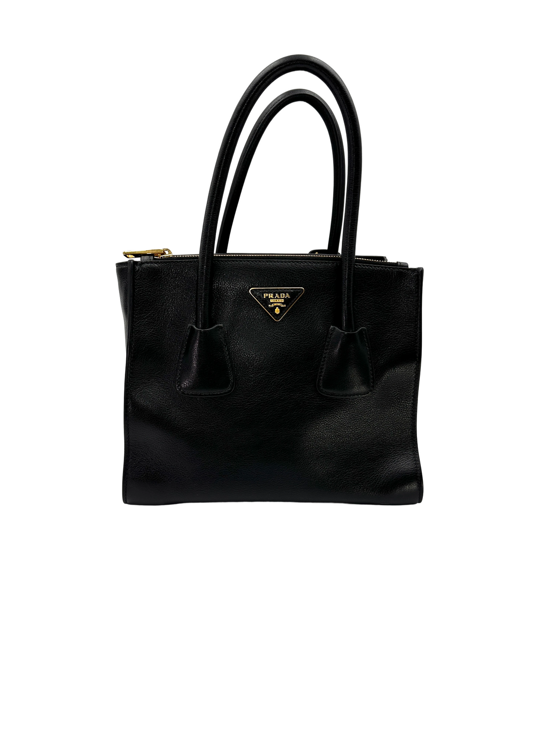 Prada Black Saffiano Leather Handle Bag PR523