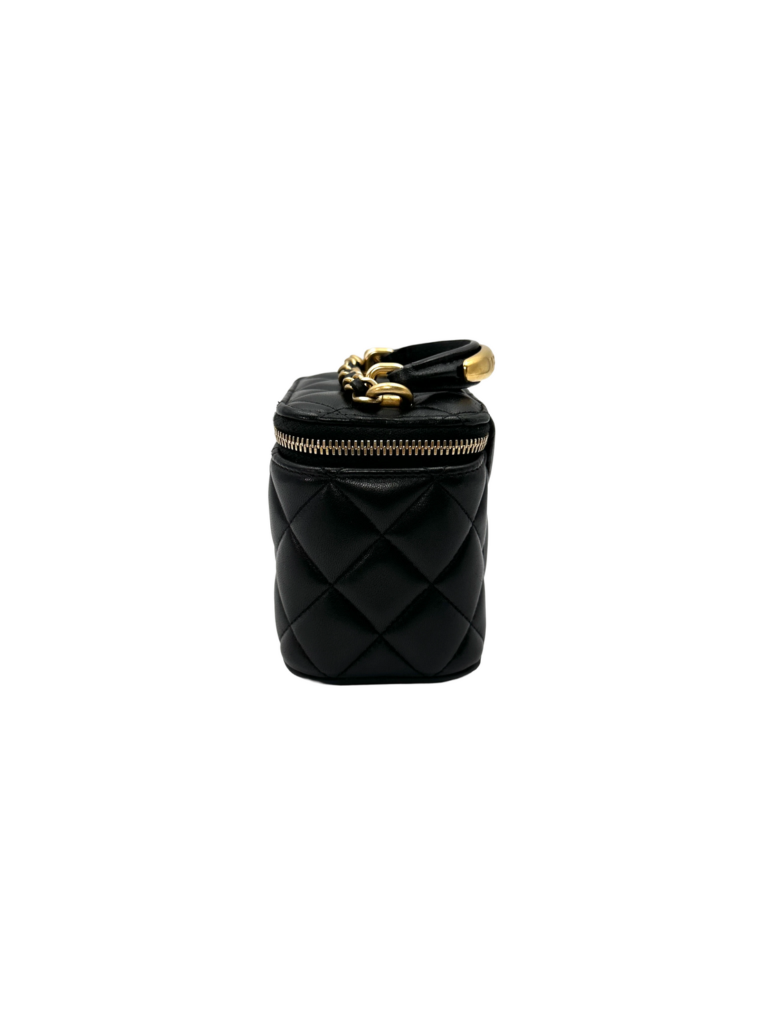 Chanel Black Quilted Leather Top Handle Vanity Case(K7***5K) CC2359