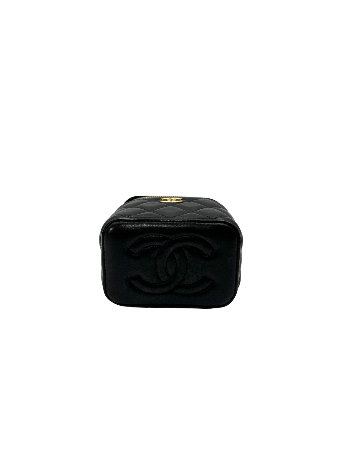 Chanel Black Quilted Leather Top Handle Vanity Case(K7***5K) CC2359