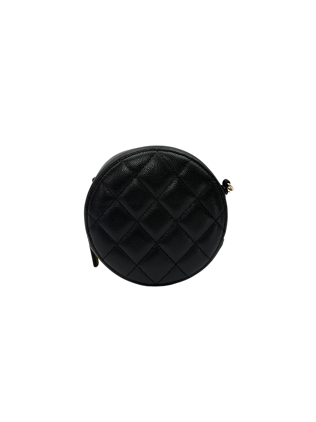 Chanel Black Quilted Leather Round Clutch(32***81) CC2363