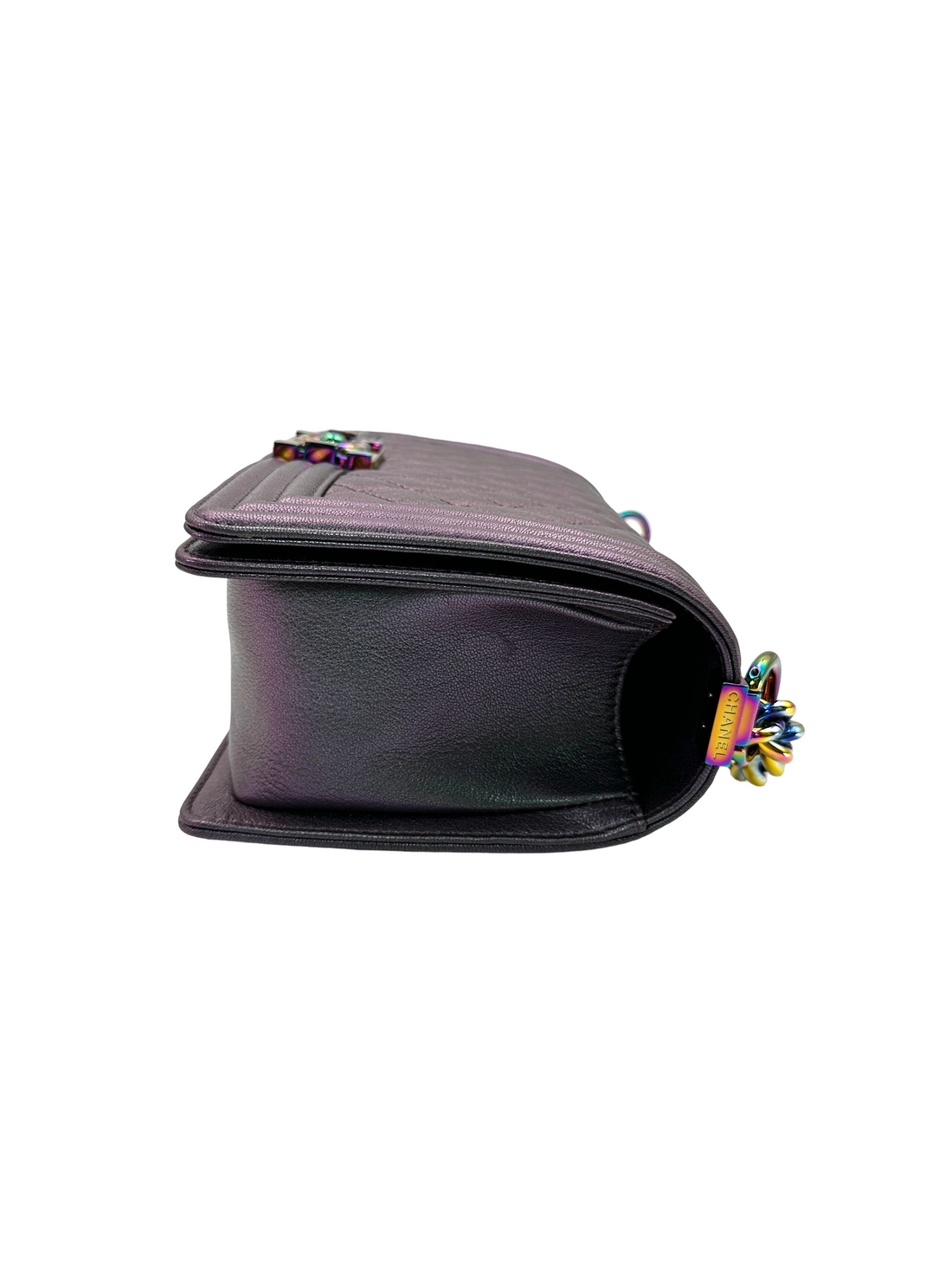 Chanel LeBoy Iridescent Purple Quilted Leather Medium Size Flap Bag(21***66) CC2353