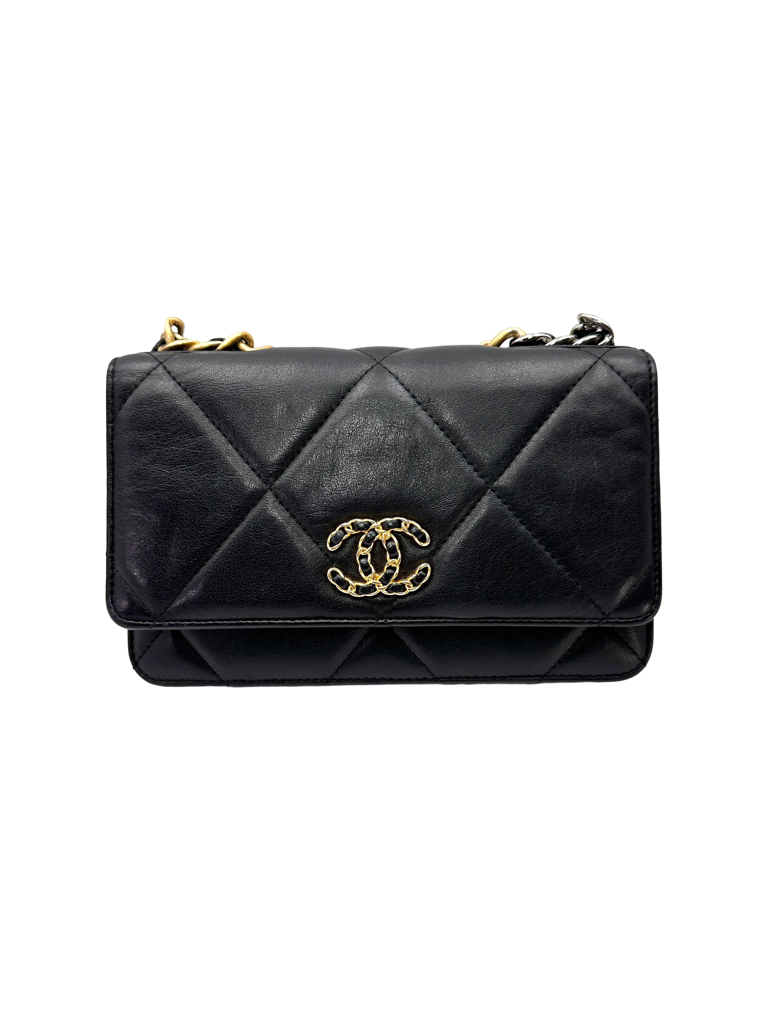 Chanel 19Bag Black Quilted Leather Wallet On Chain(29***07) CC2362
