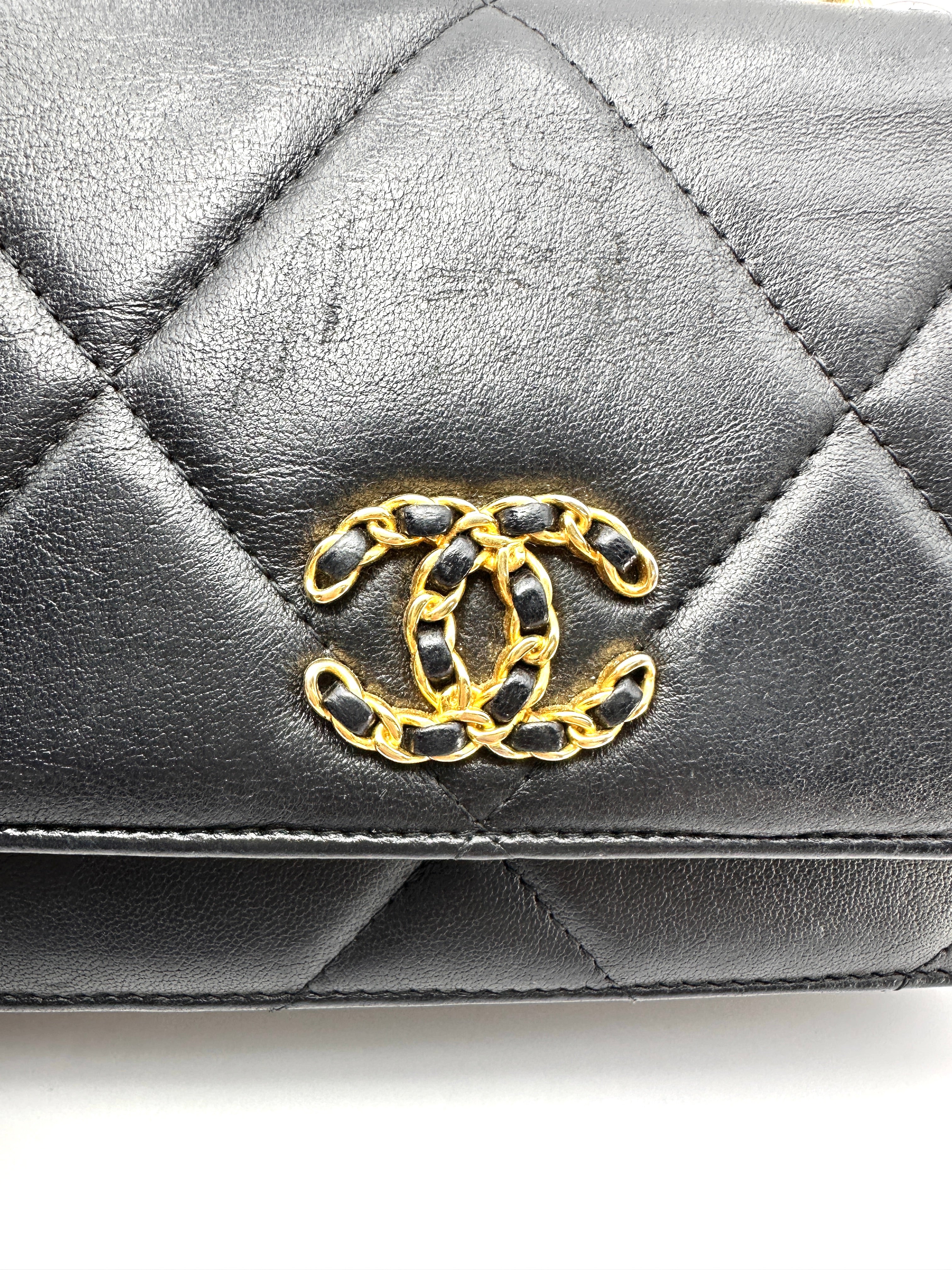 Chanel 19Bag Black Quilted Leather Wallet On Chain(29***07) CC2362