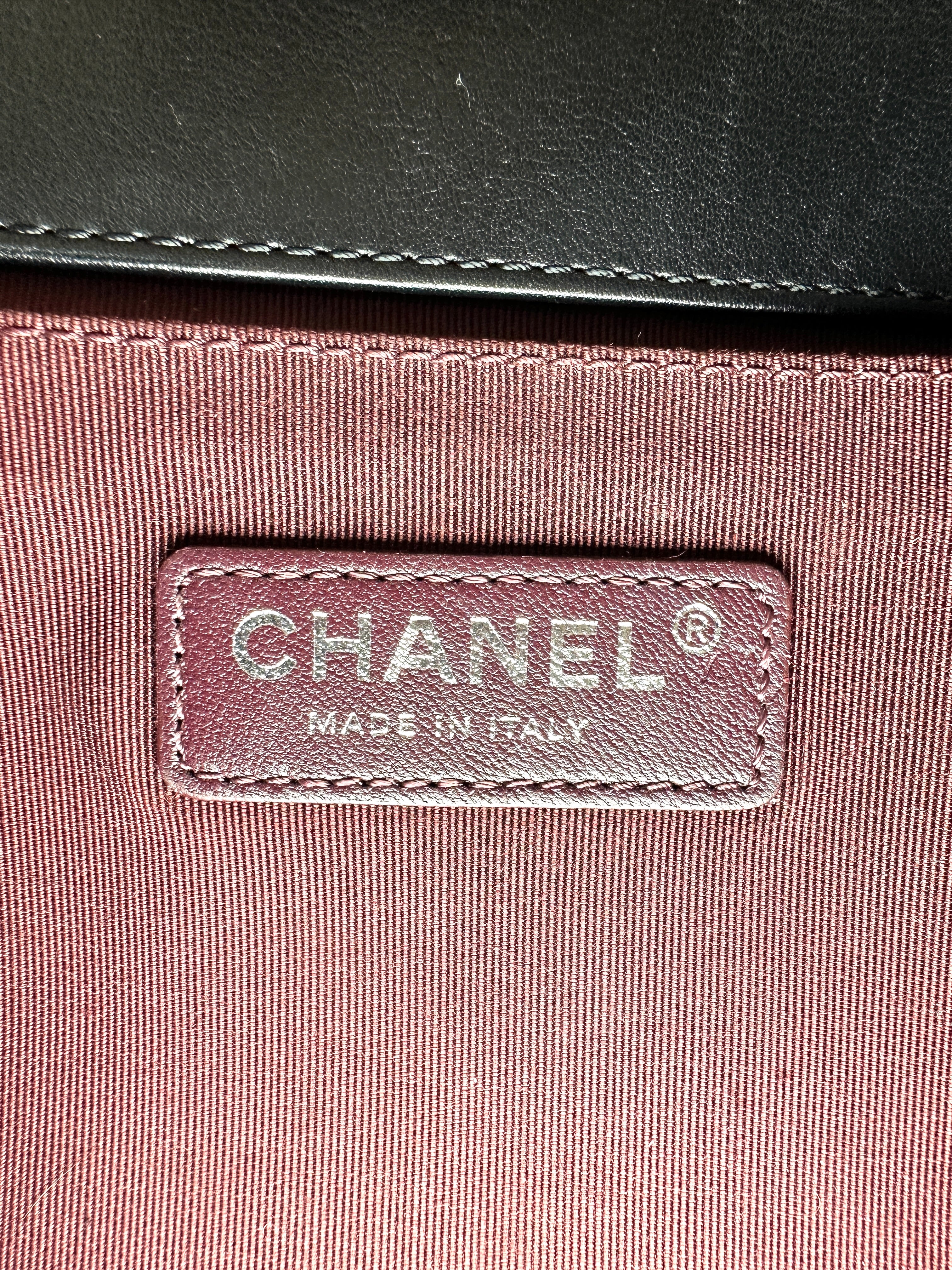 Chanel LeBoy Black Horizontal Quilted Leather Flap Bag With Silver Buckle(21***39) CC2360