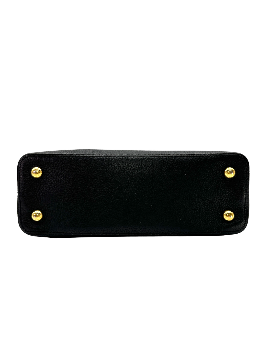 Louis Vuitton Capucines MM Black Taurillon Leather Handle Bag With Gold Studs LV3160