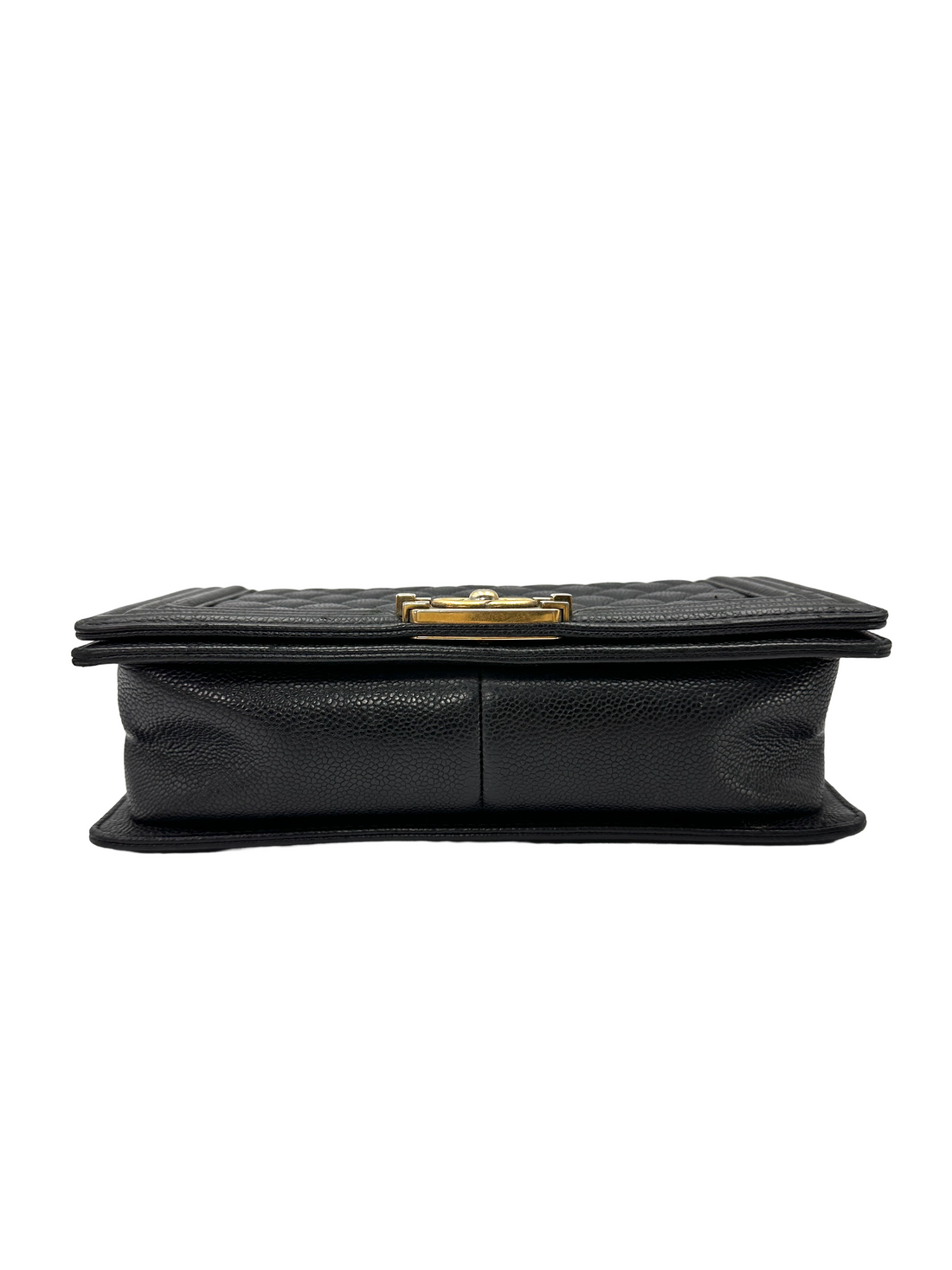 Chanel LeBoy Black Quilted Leather Medium Size Flap Bag With Gold Buckle(20***69) CC2365
