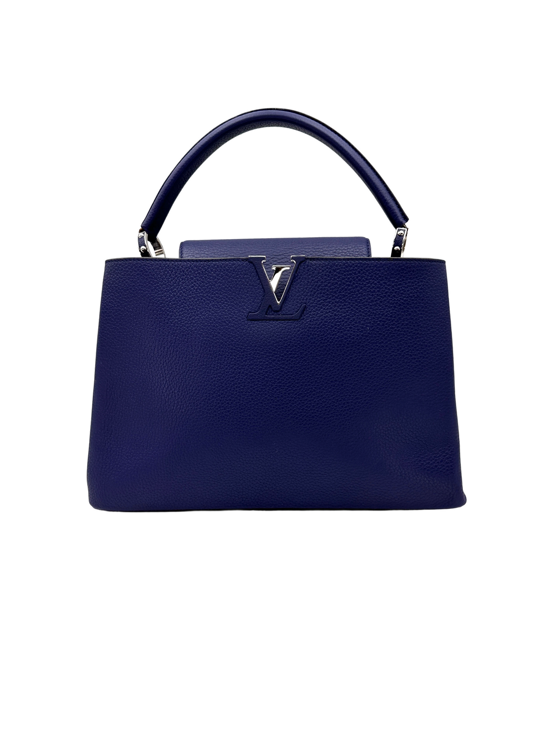 Louis Vuitton Capucines GM Navy Taurillon Leather Handle Bag LV3162