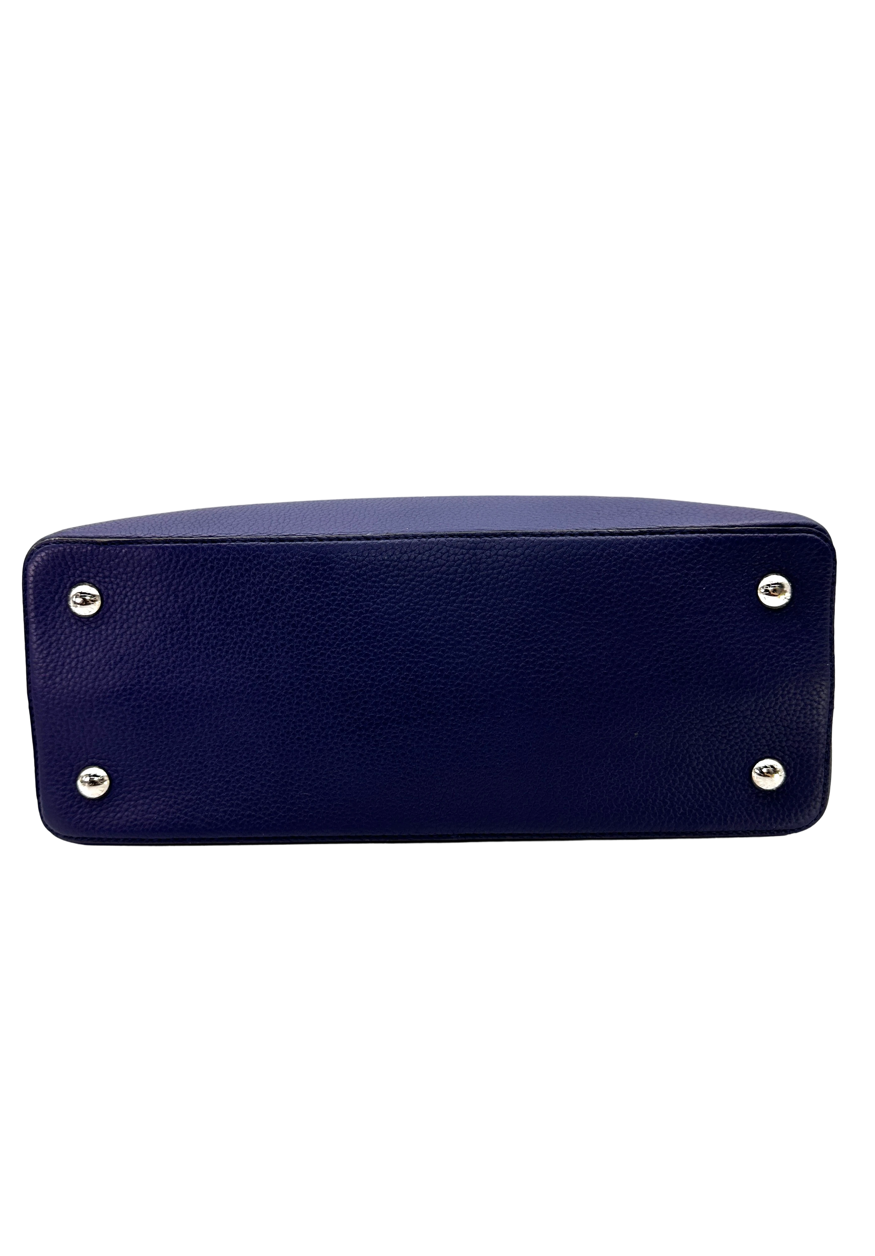Louis Vuitton Capucines GM Navy Taurillon Leather Handle Bag LV3162