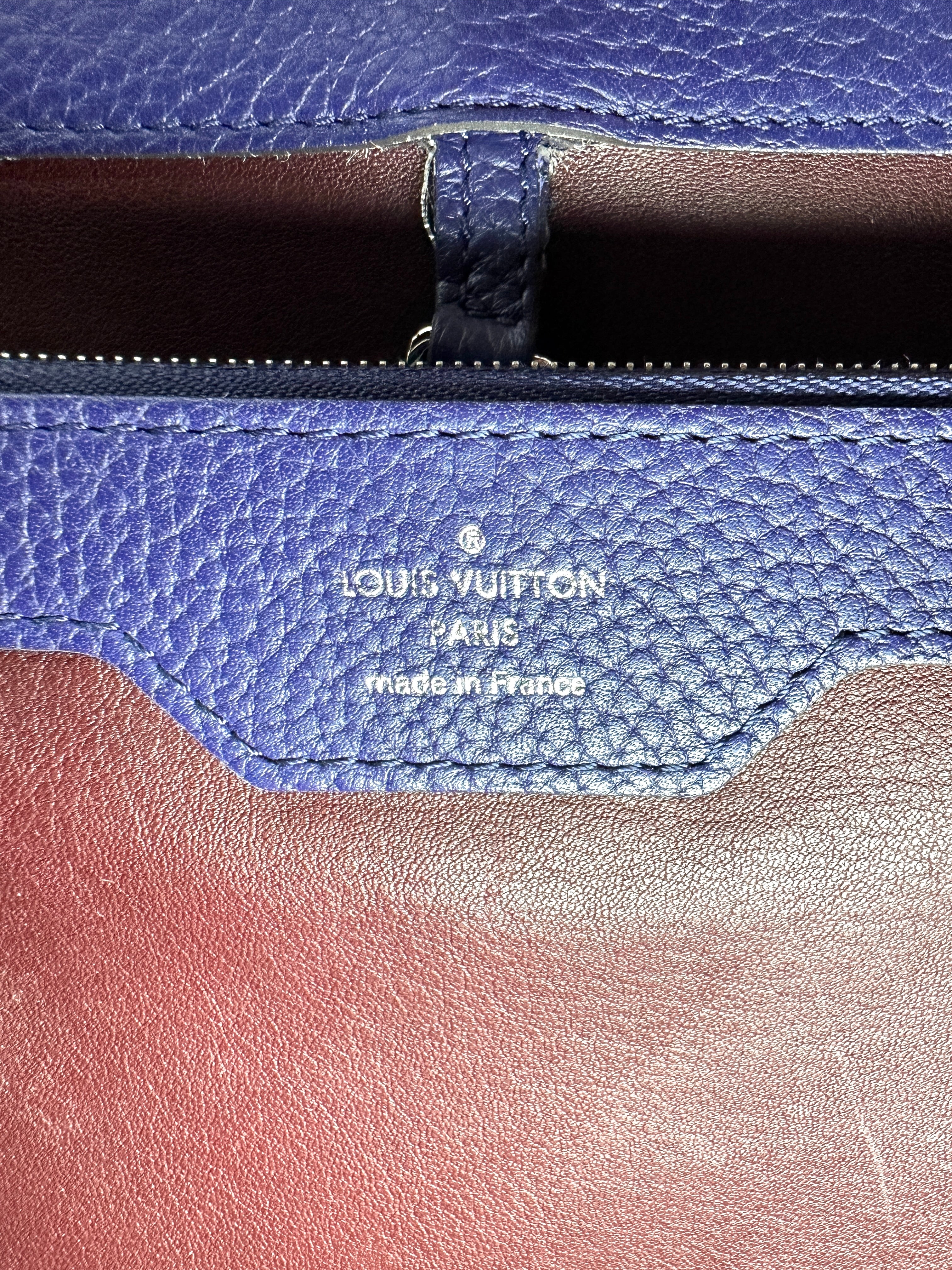 Louis Vuitton Capucines GM Navy Taurillon Leather Handle Bag LV3162