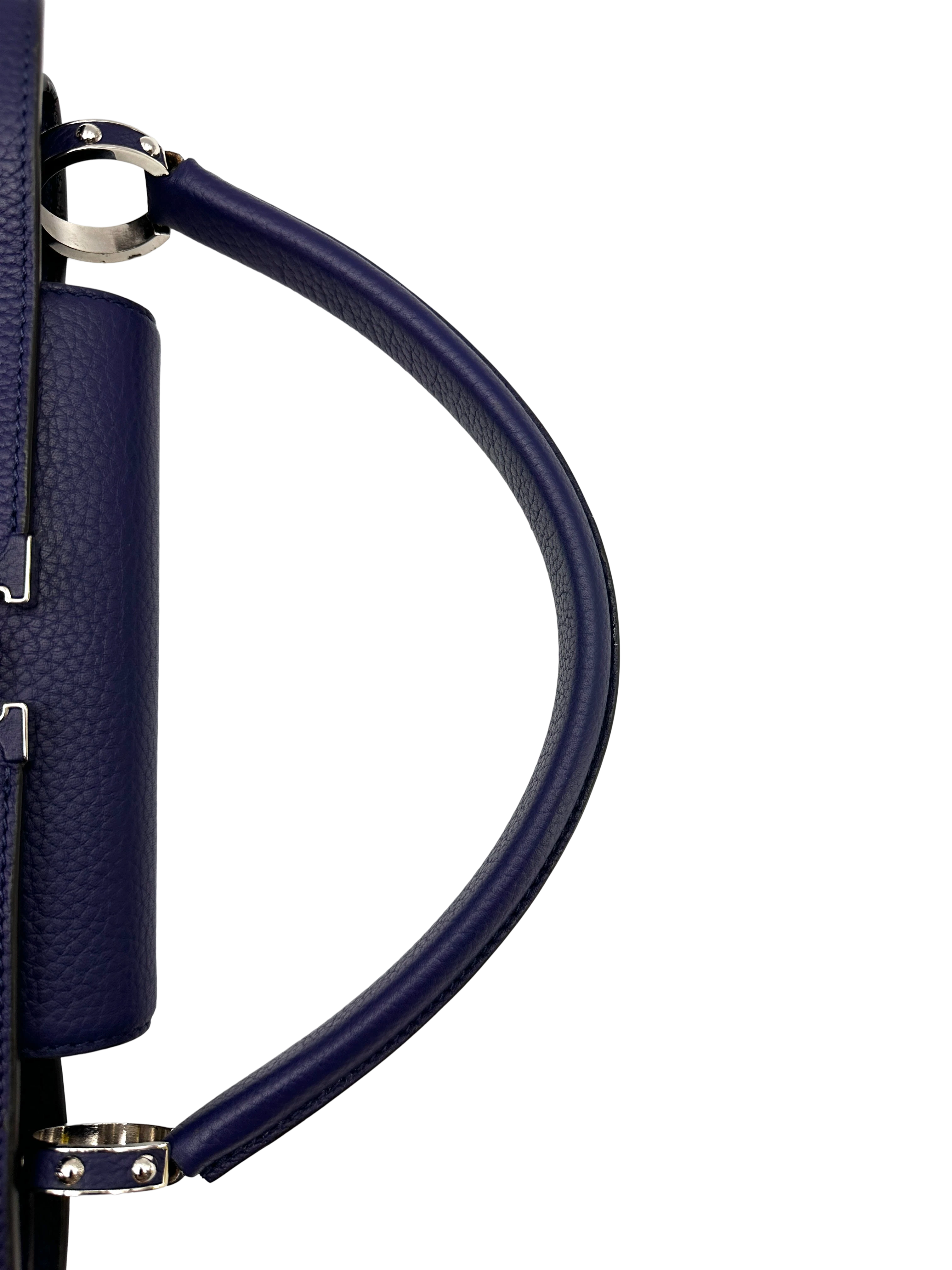 Louis Vuitton Capucines GM Navy Taurillon Leather Handle Bag LV3162