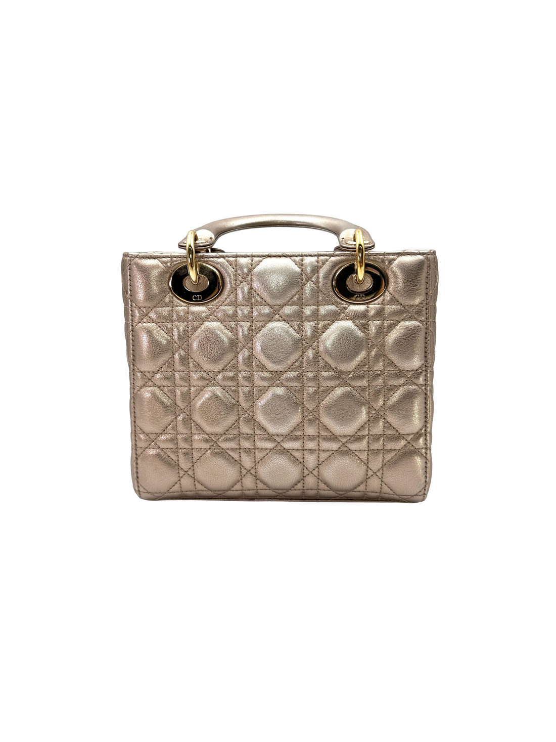 Christian Dior Lady Dior Gold Cannage Leather Handle Bag DR841