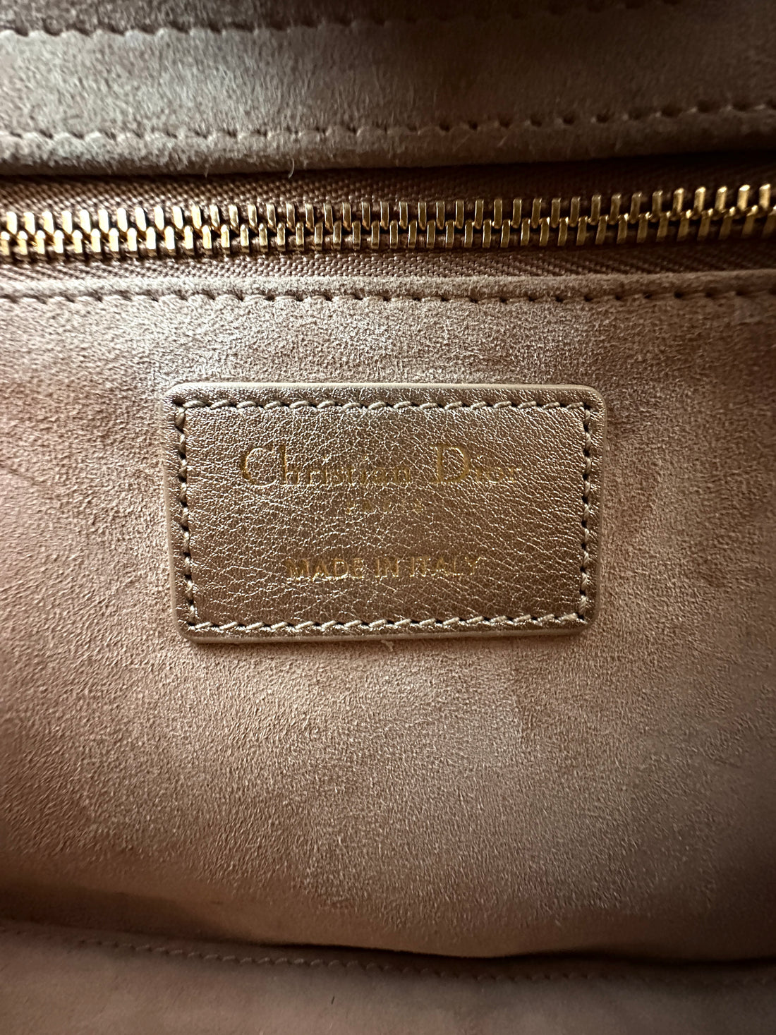 Christian Dior Lady Dior Gold Cannage Leather Handle Bag DR841