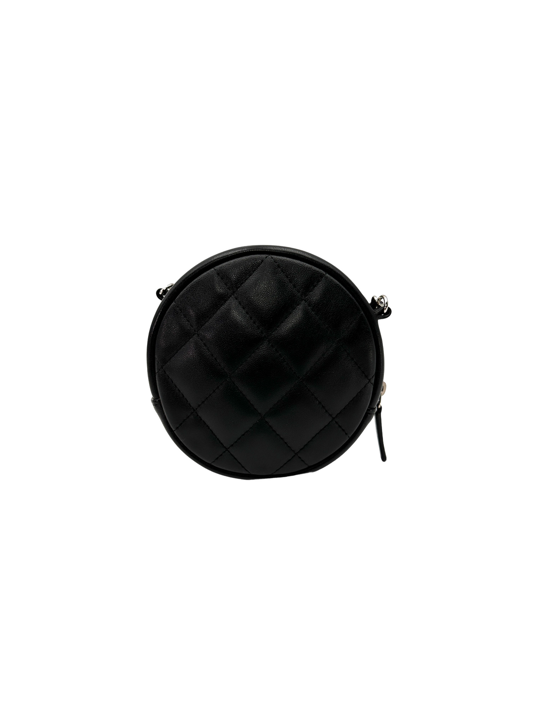 Chanel Classic Black Quilted Leather Round Clutch(26***22) CC2366