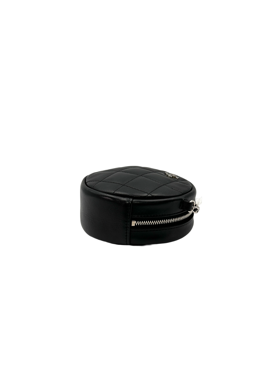 Chanel Classic Black Quilted Leather Round Clutch(26***22) CC2366