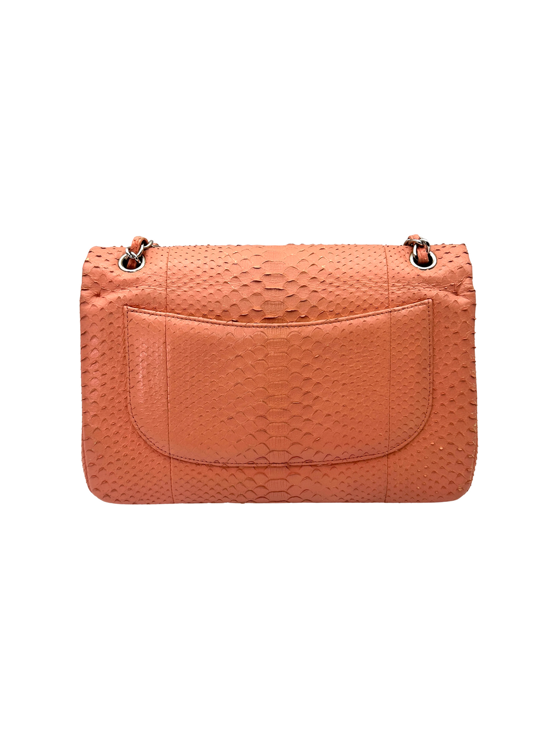 Chanel Classic Flap Pink Python Leather Jumbo Shoulder Bag(18***46) CC2369