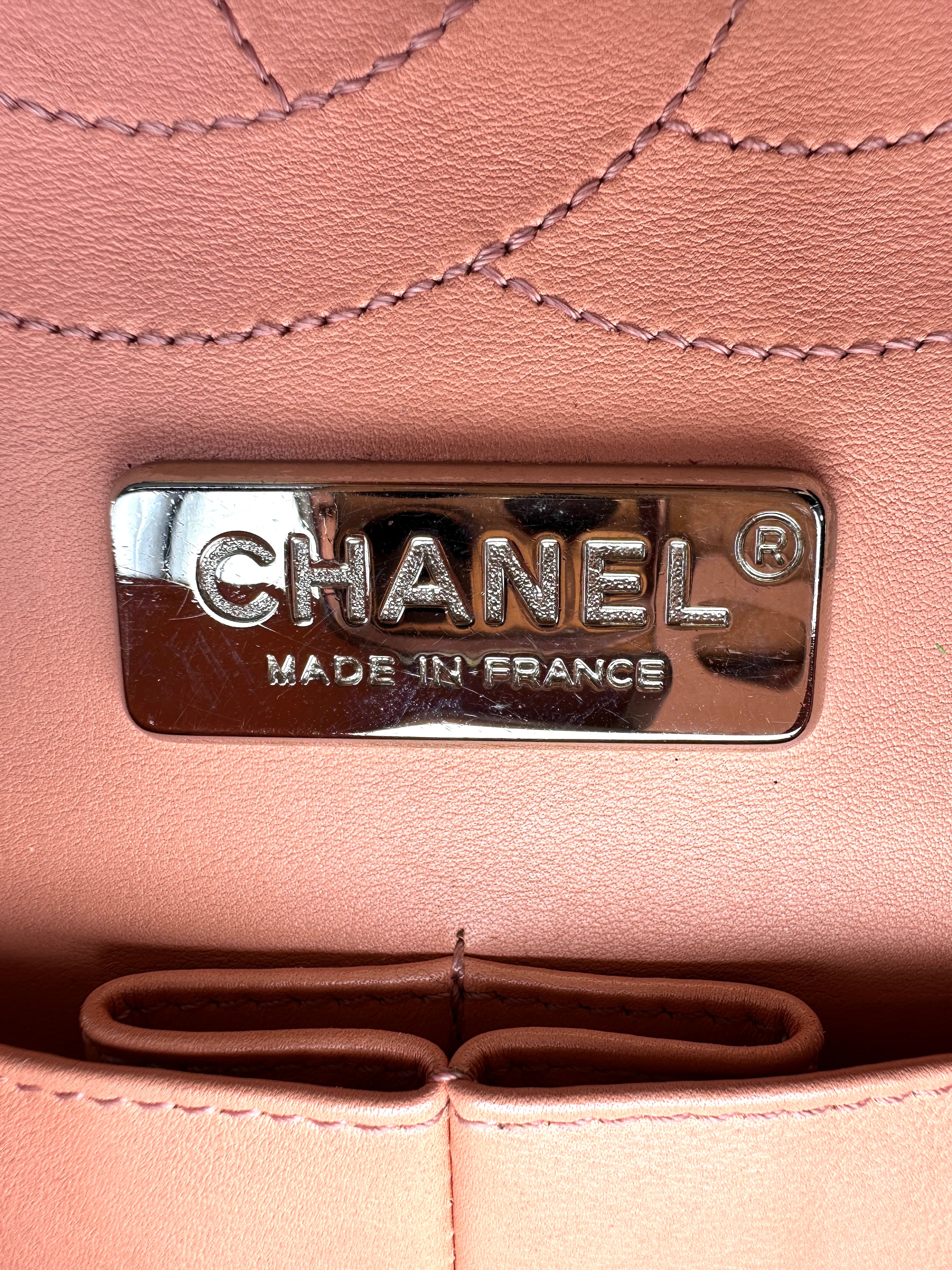 Chanel Classic Flap Pink Python Leather Jumbo Shoulder Bag(18***46) CC2369