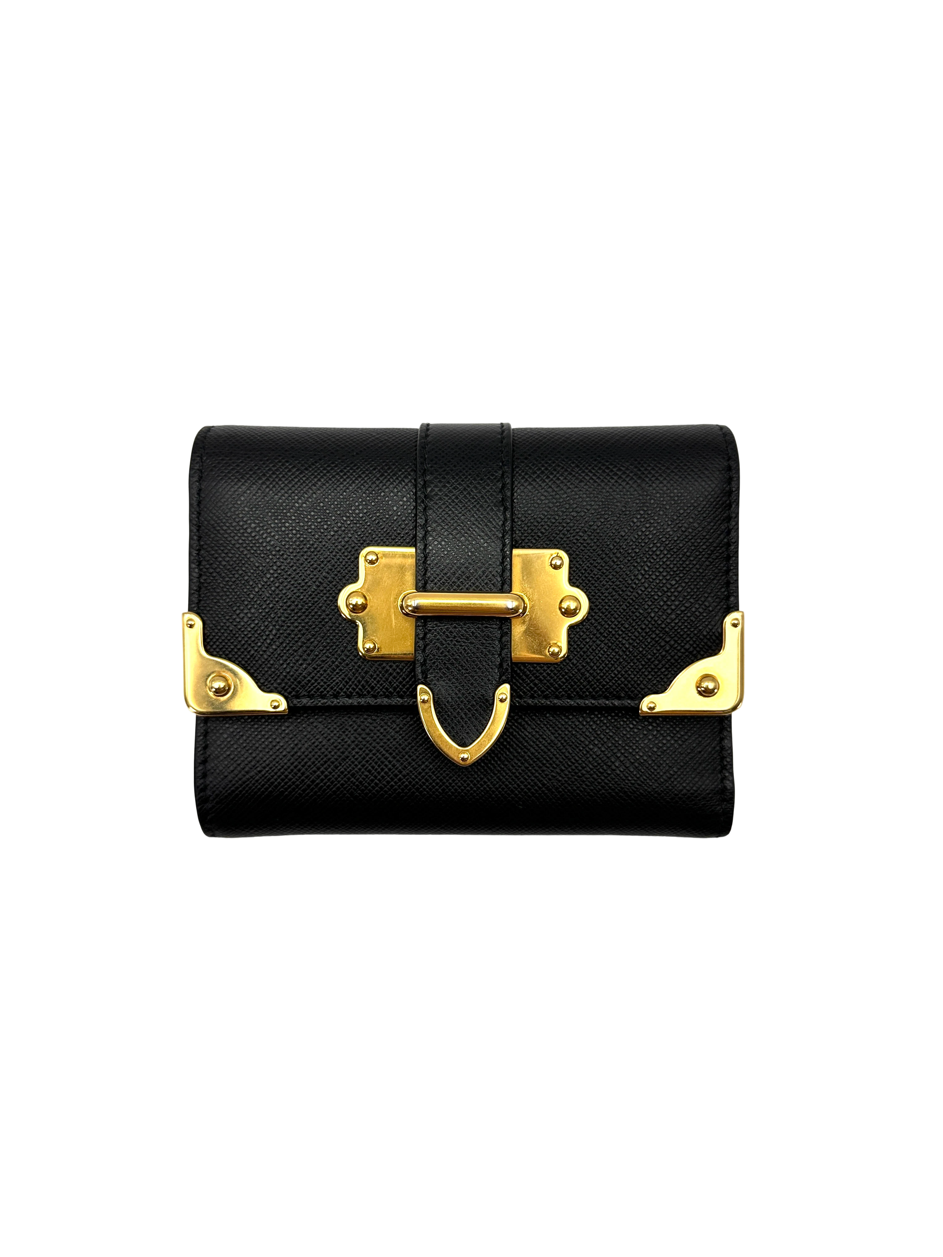 Prada Cahier Black Leather Wallet PR524