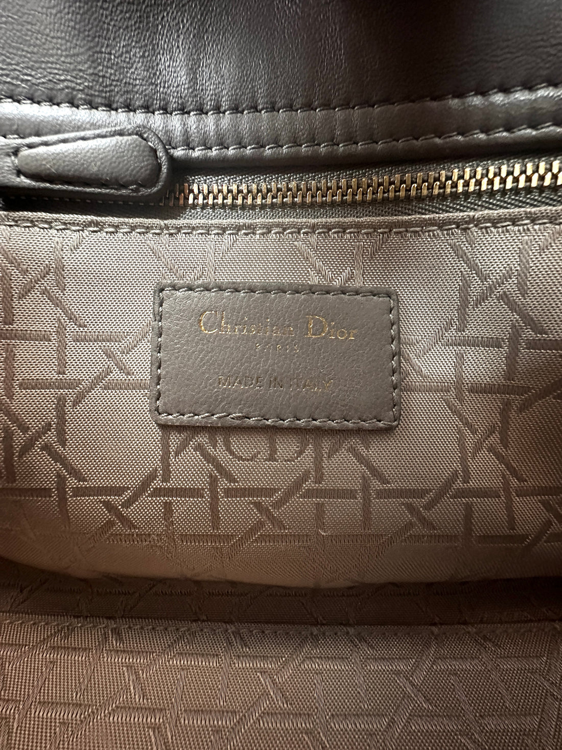 Christian Dior Lady Dior Grey Cannage Leather Handle Bag DR845
