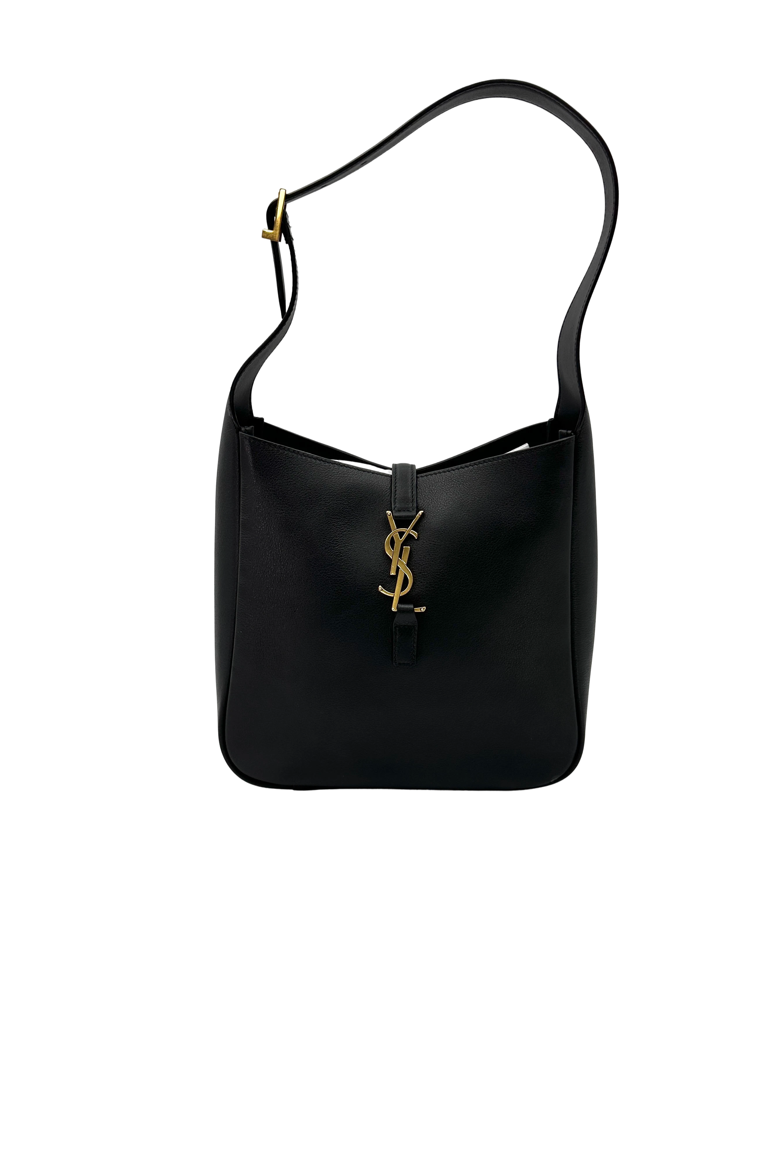 Saint Laurent Black Leather Hobo Bag SL273
