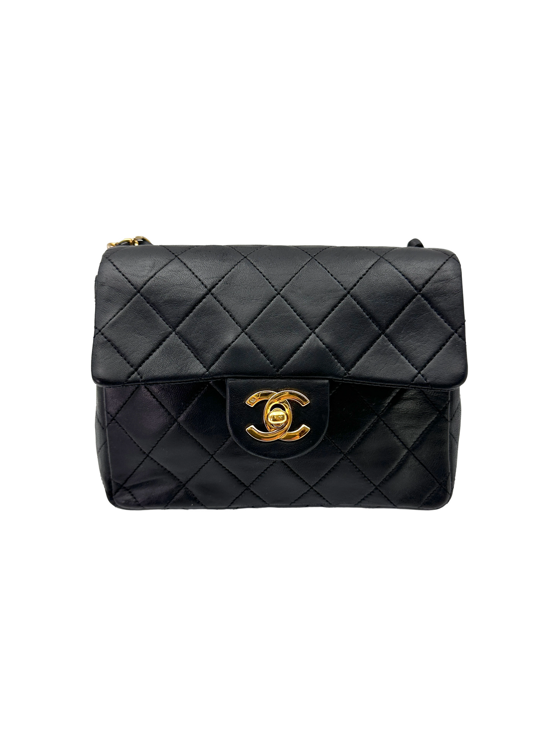 Chanel Vintage Black Matelasse Leather Mini Flap Bag(17***13) CC2368