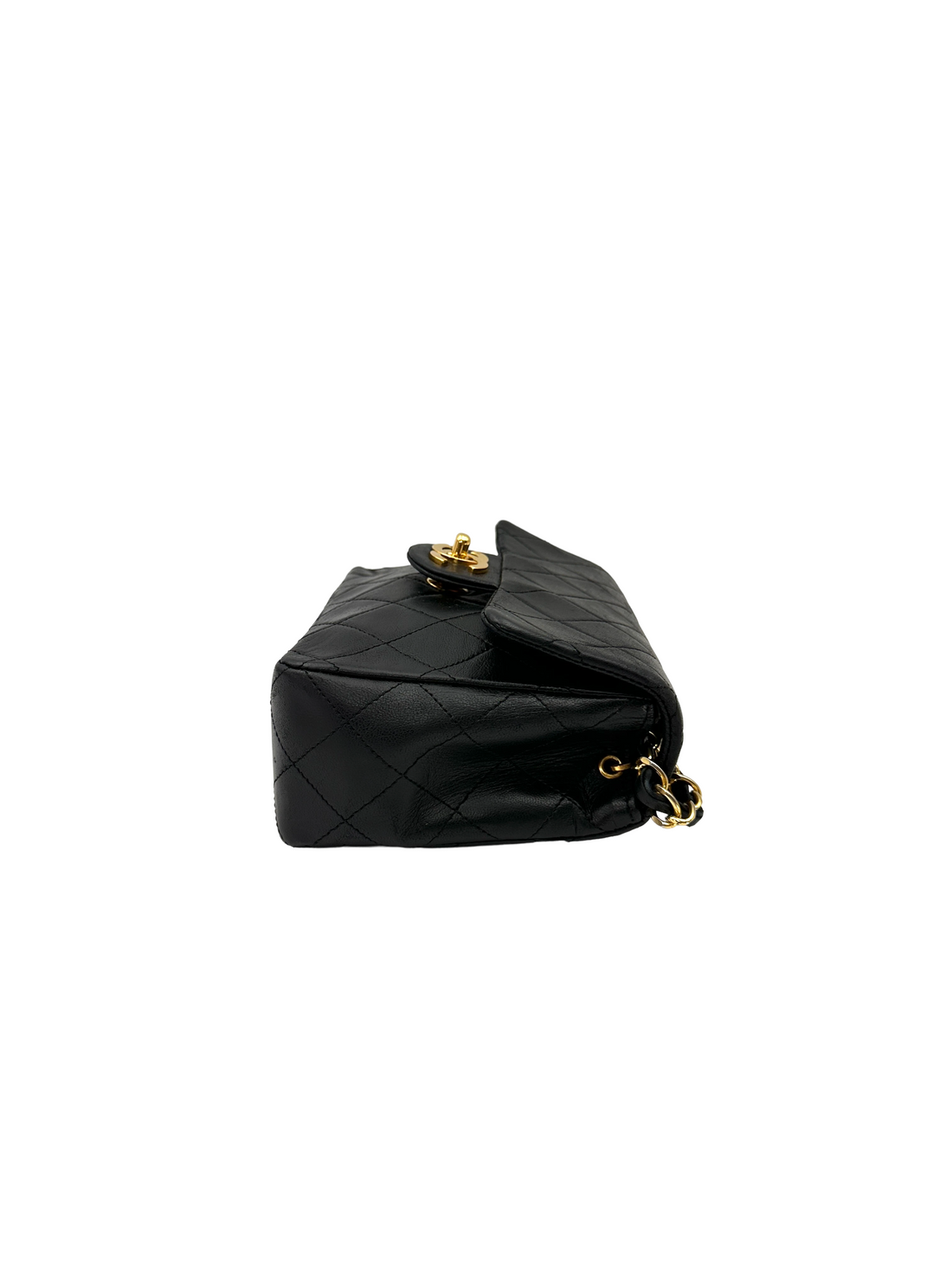 Chanel Vintage Black Matelasse Leather Mini Flap Bag(17***13) CC2368