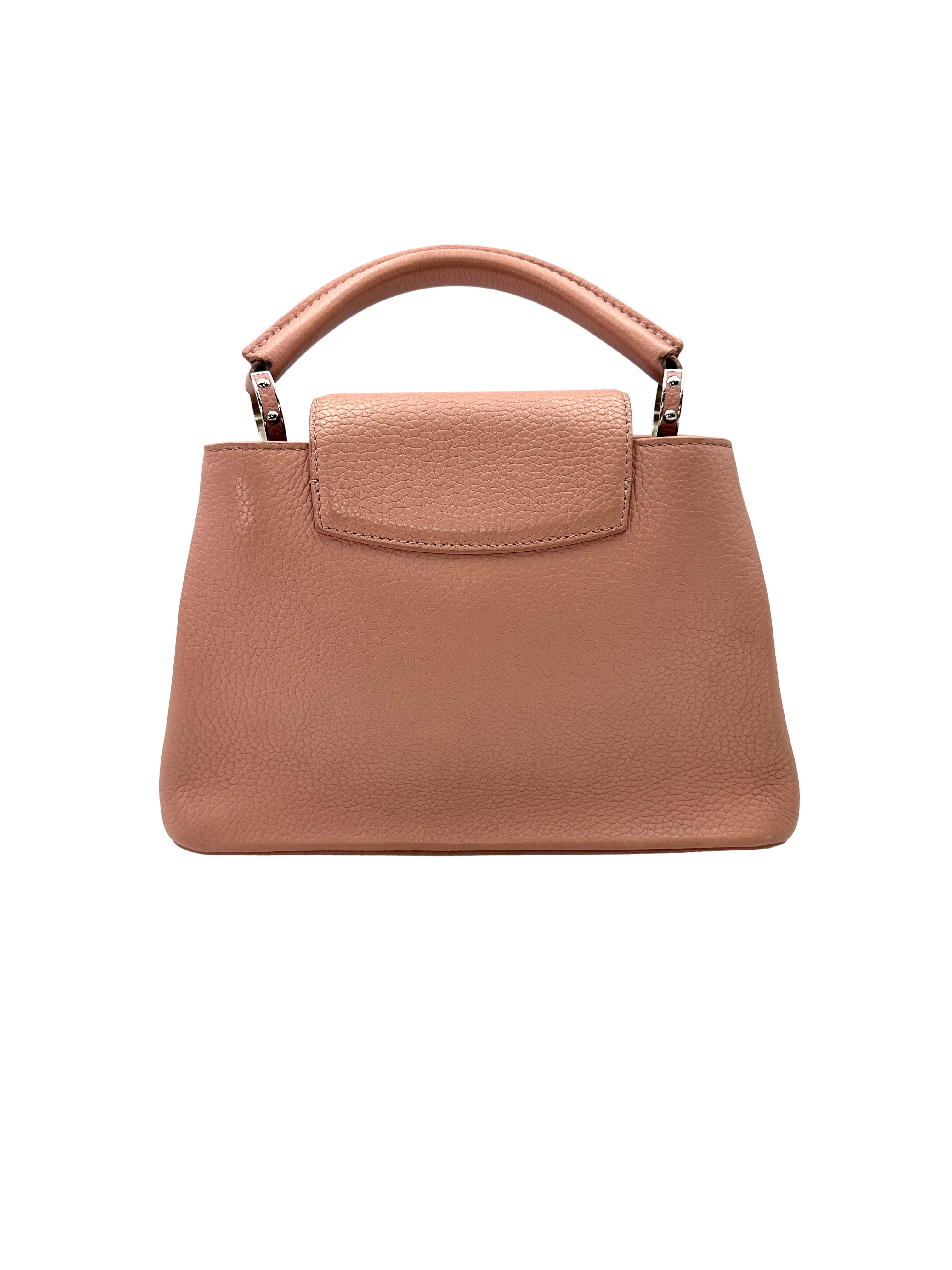Louis Vuitton Capucines Pink Taurillon Leather Handle Bag With Mechanical Flowers LV3165