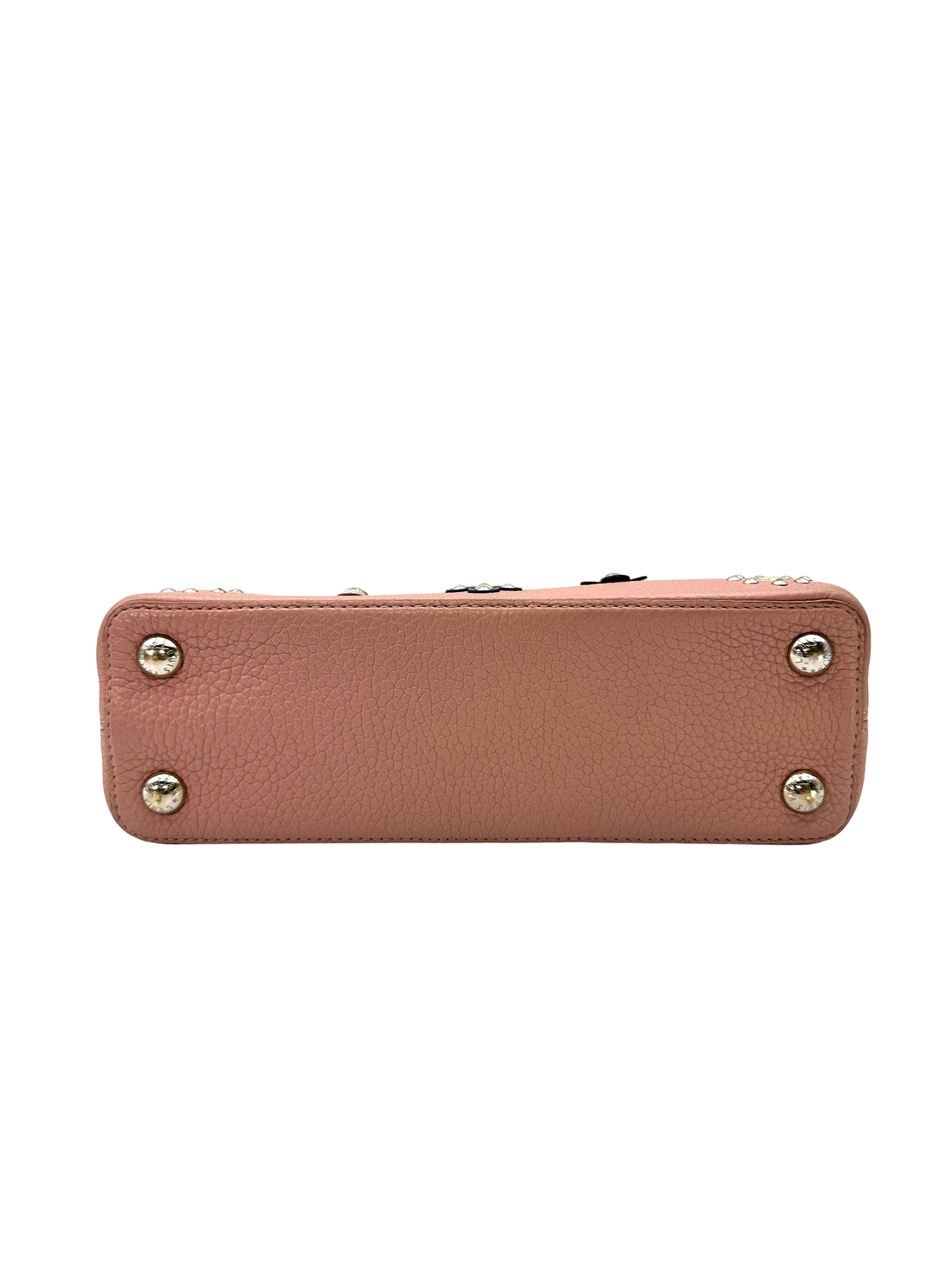 Louis Vuitton Capucines Pink Taurillon Leather Handle Bag With Mechanical Flowers LV3165