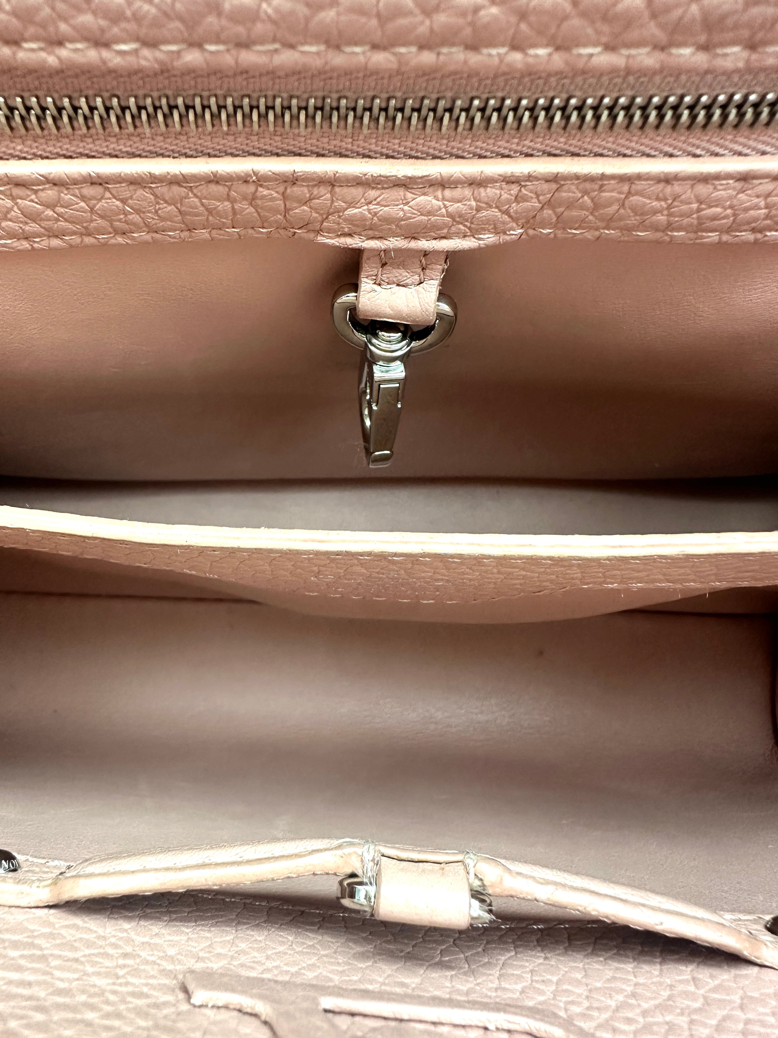 Louis Vuitton Capucines Pink Taurillon Leather Handle Bag With Mechanical Flowers LV3165