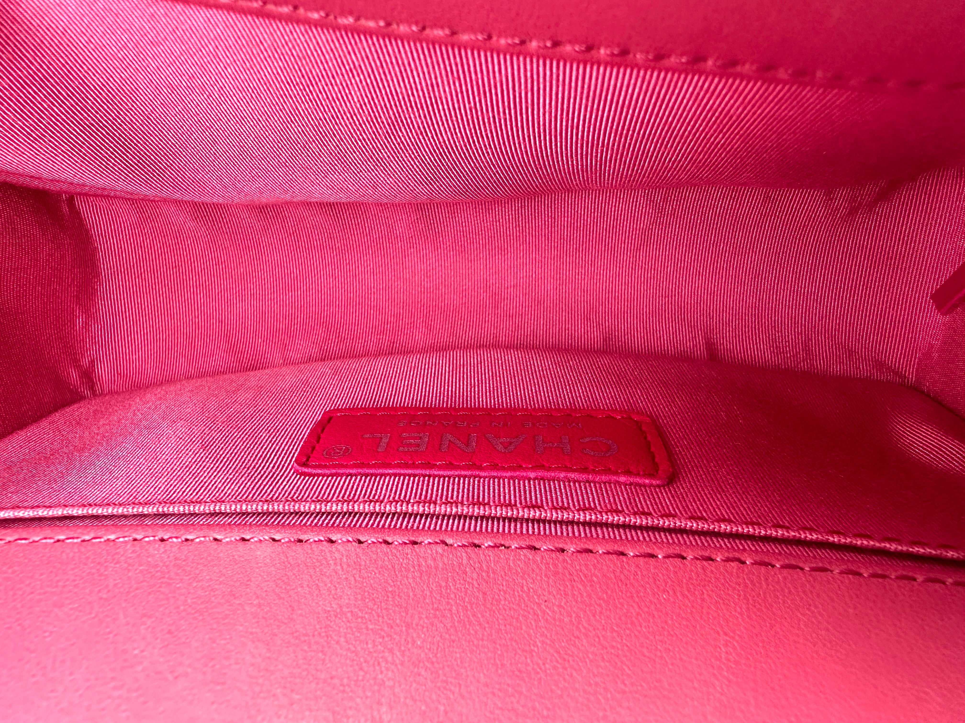 Chanel LeBoy Pink Quilted Leather Small Size Flap Bag With Silver Buckle(25***35) CC2376