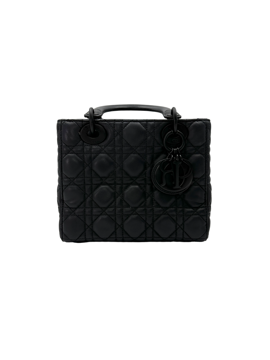 Christian Dior Lady Dior So Black Cannage Lambskin Handle Bag DR848