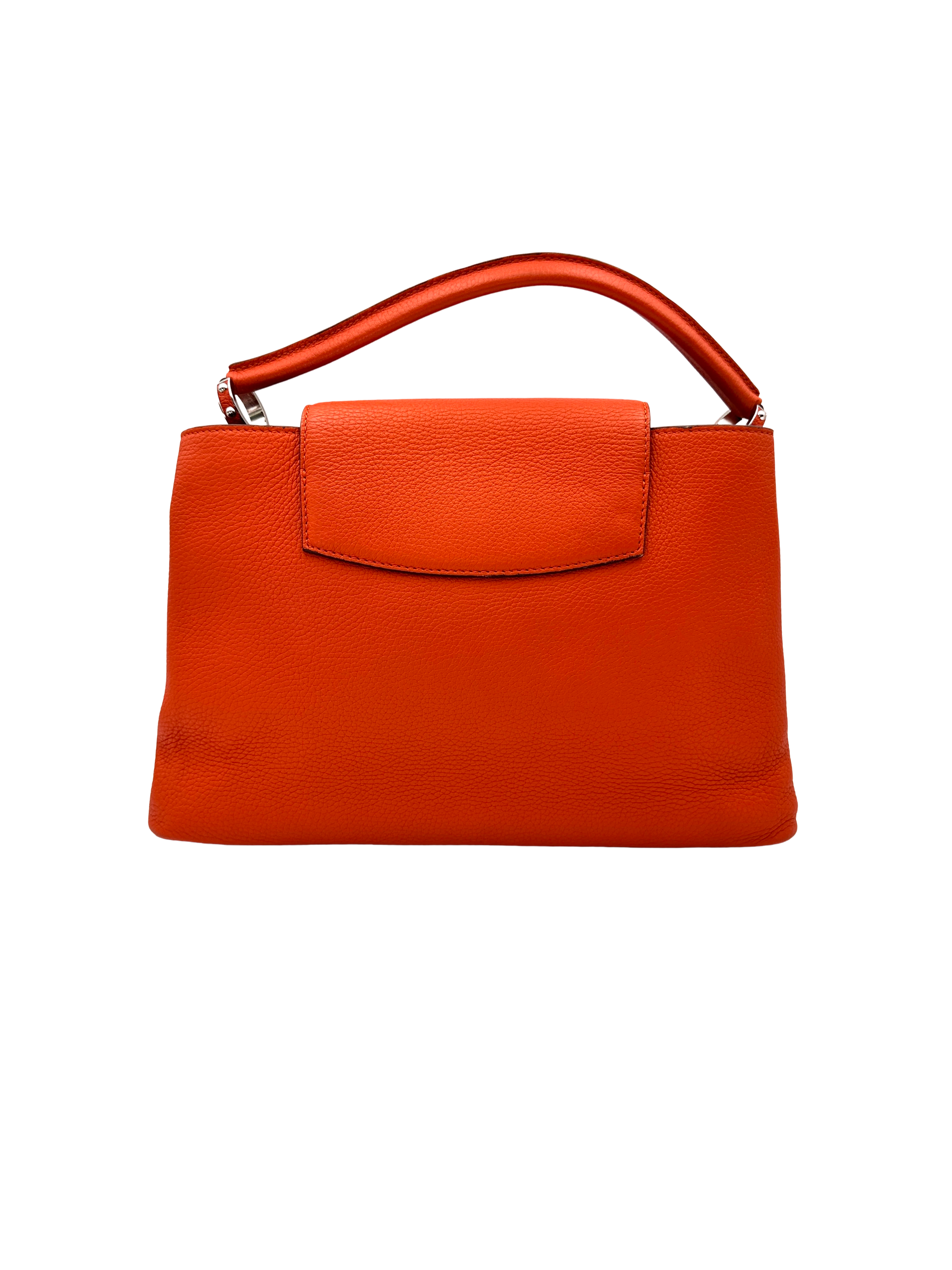 Louis Vuitton Capucines Orange Taurillon Leather Handle Bag LV3166