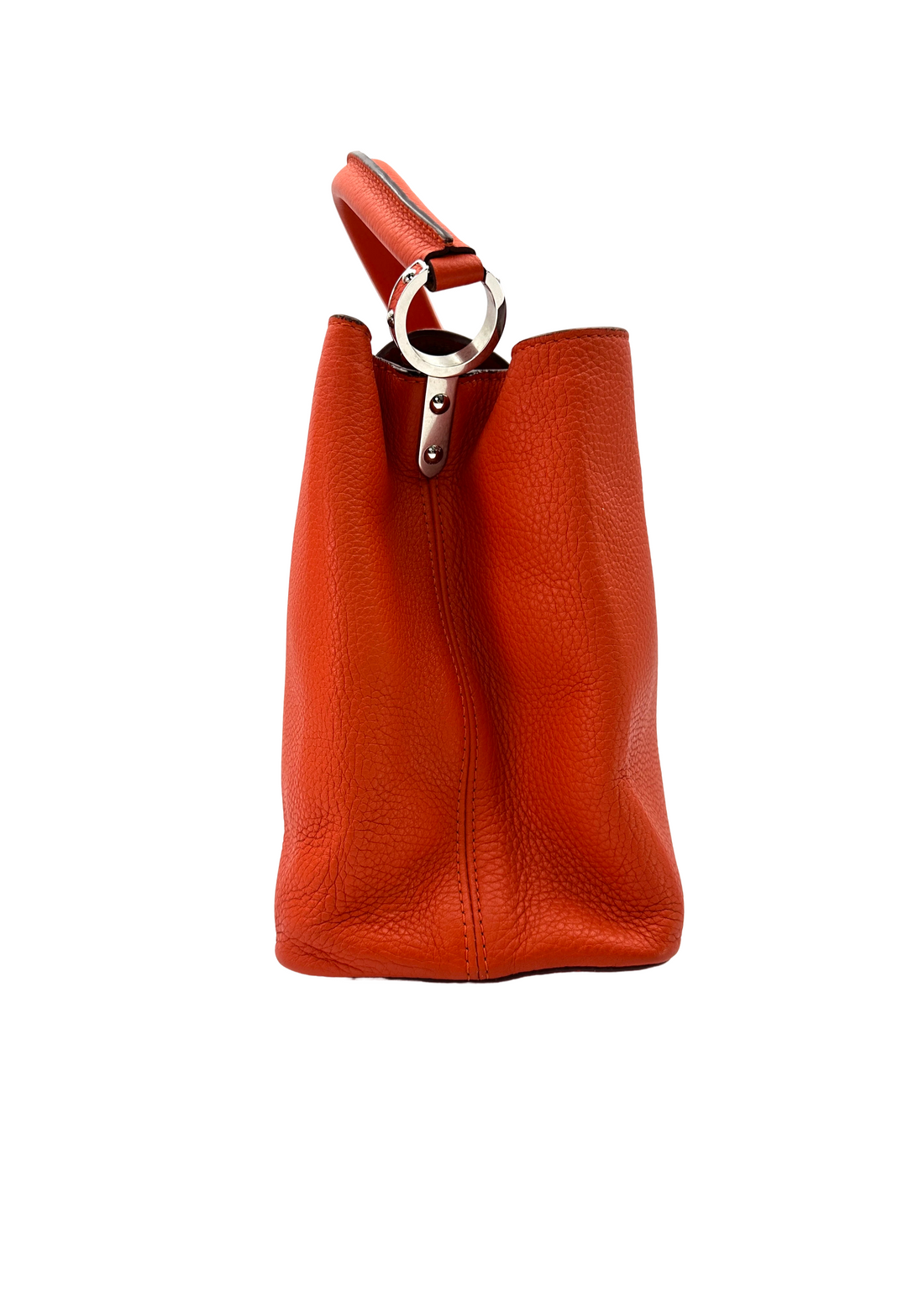 Louis Vuitton Capucines Orange Taurillon Leather Handle Bag LV3166