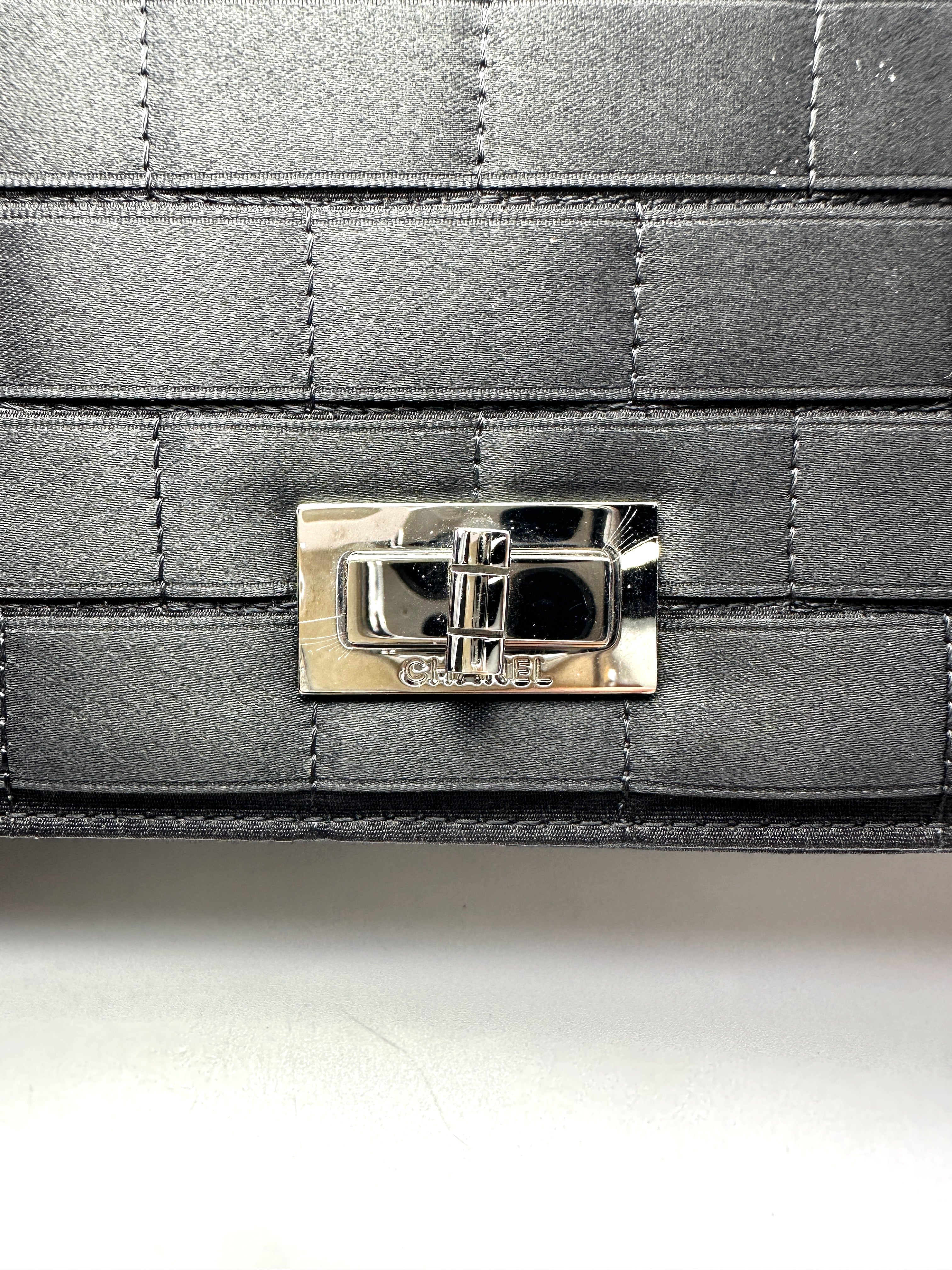 Chanel Chocolate Bar Black Leather Flap Bag(13***31) CC2373