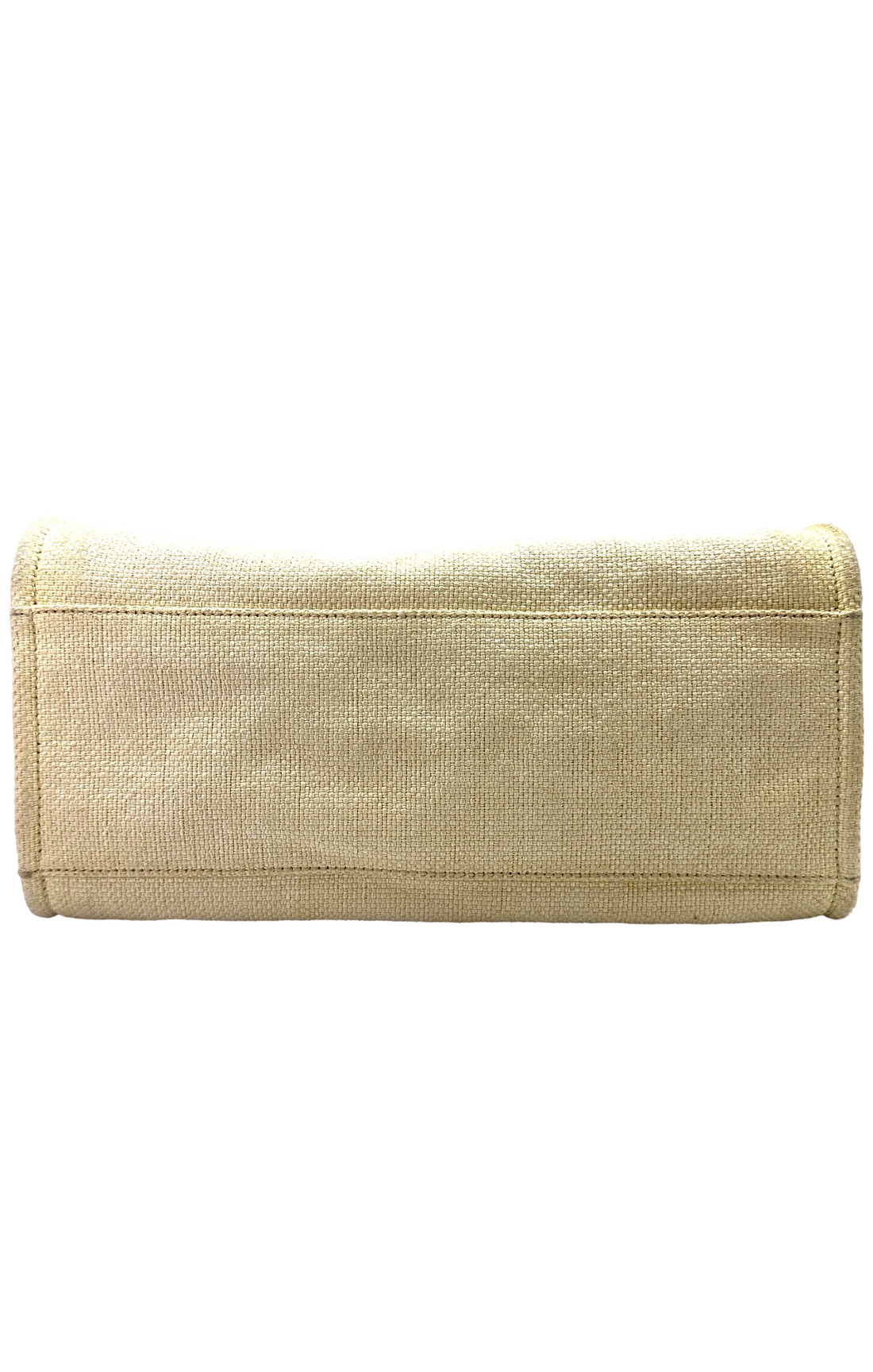 Chanel Deauville White/Yellow Canvas Large Size Tote Handle Bag(22***59) CC2385
