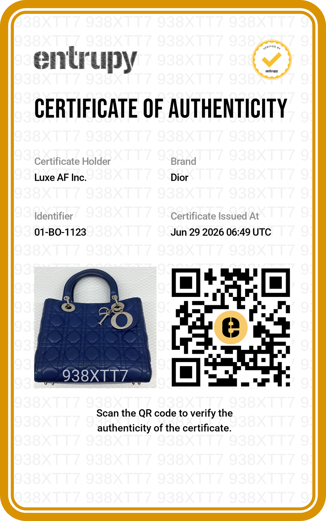 Christian Dior Lady Dior Blue Cannage Lambskin Handle Bag DR888