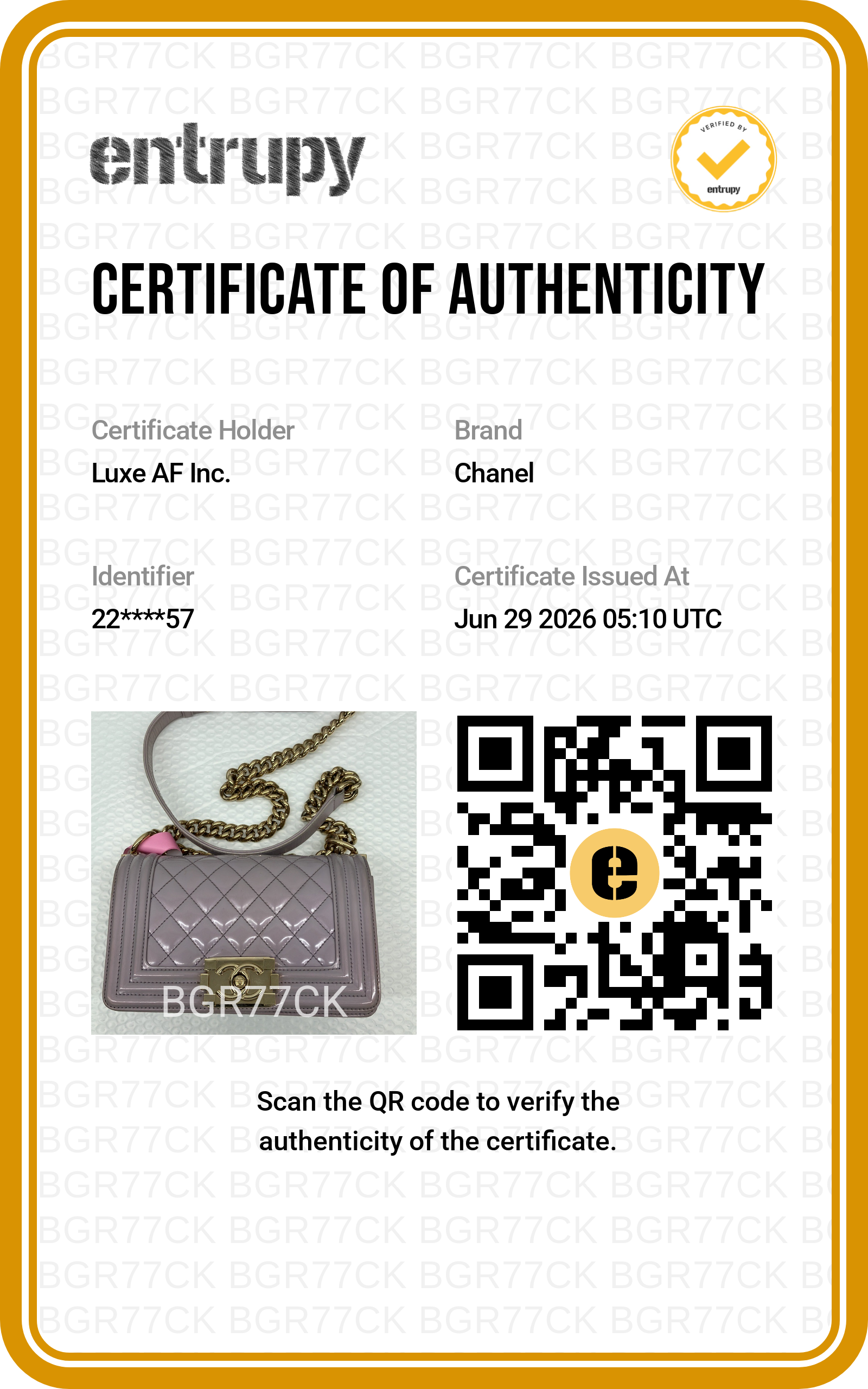 Chanel LeBoy Purple Quilted Patent Leather Small Size Flap Bag(22***57) CC2477