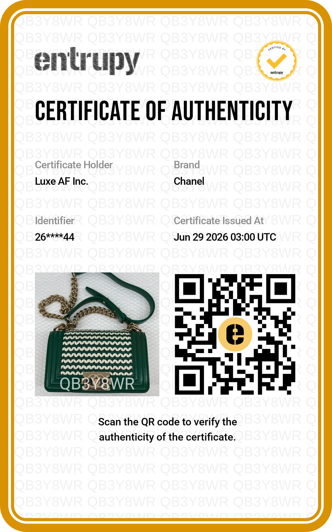 Chanel LeBoy Green Woven Knit Small Size Flap Bag With Gold Buckle(26***44) CC2344