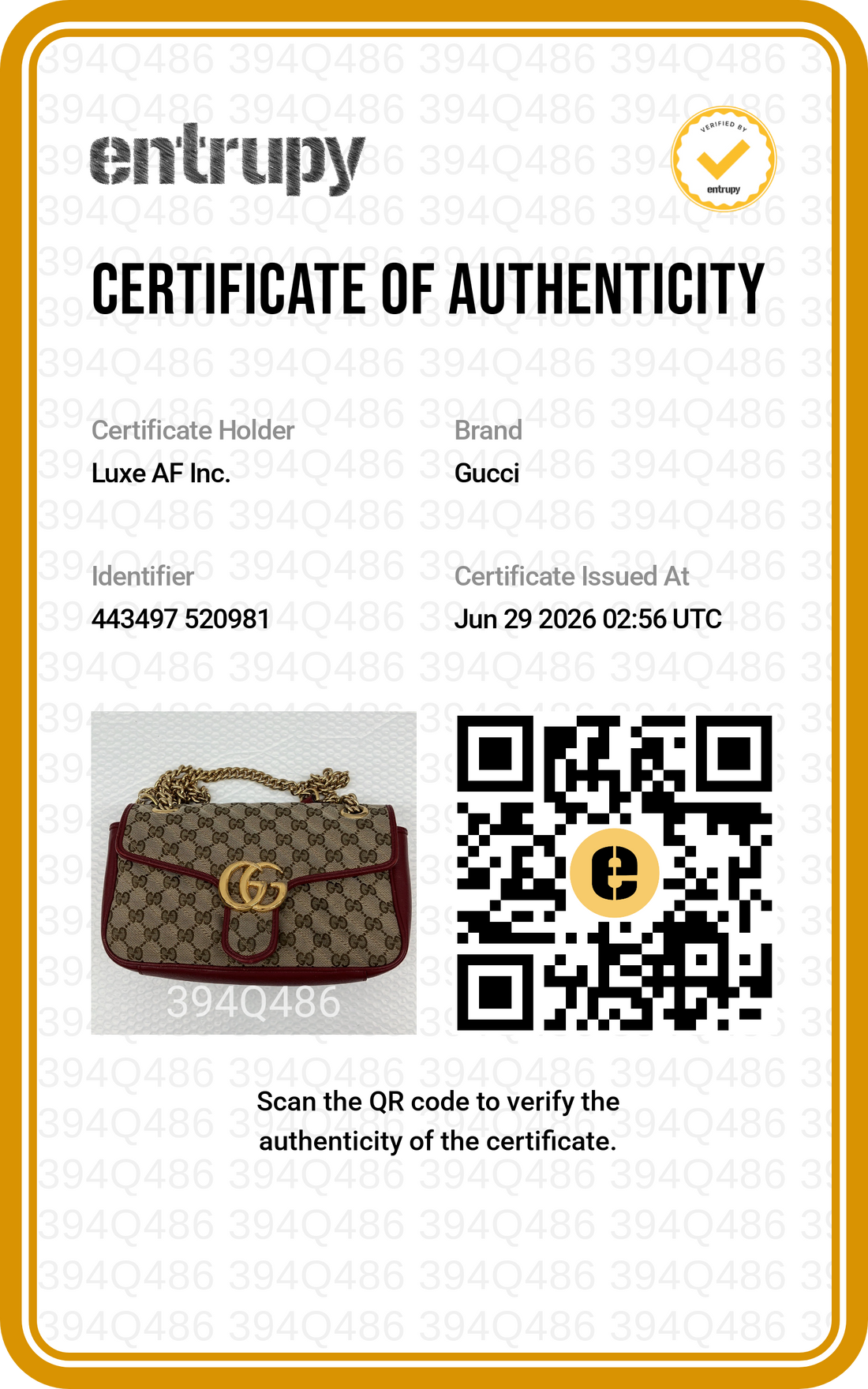 Gucci GG Marmont Beige Supreme Canvas Shoulder Bag GG1370