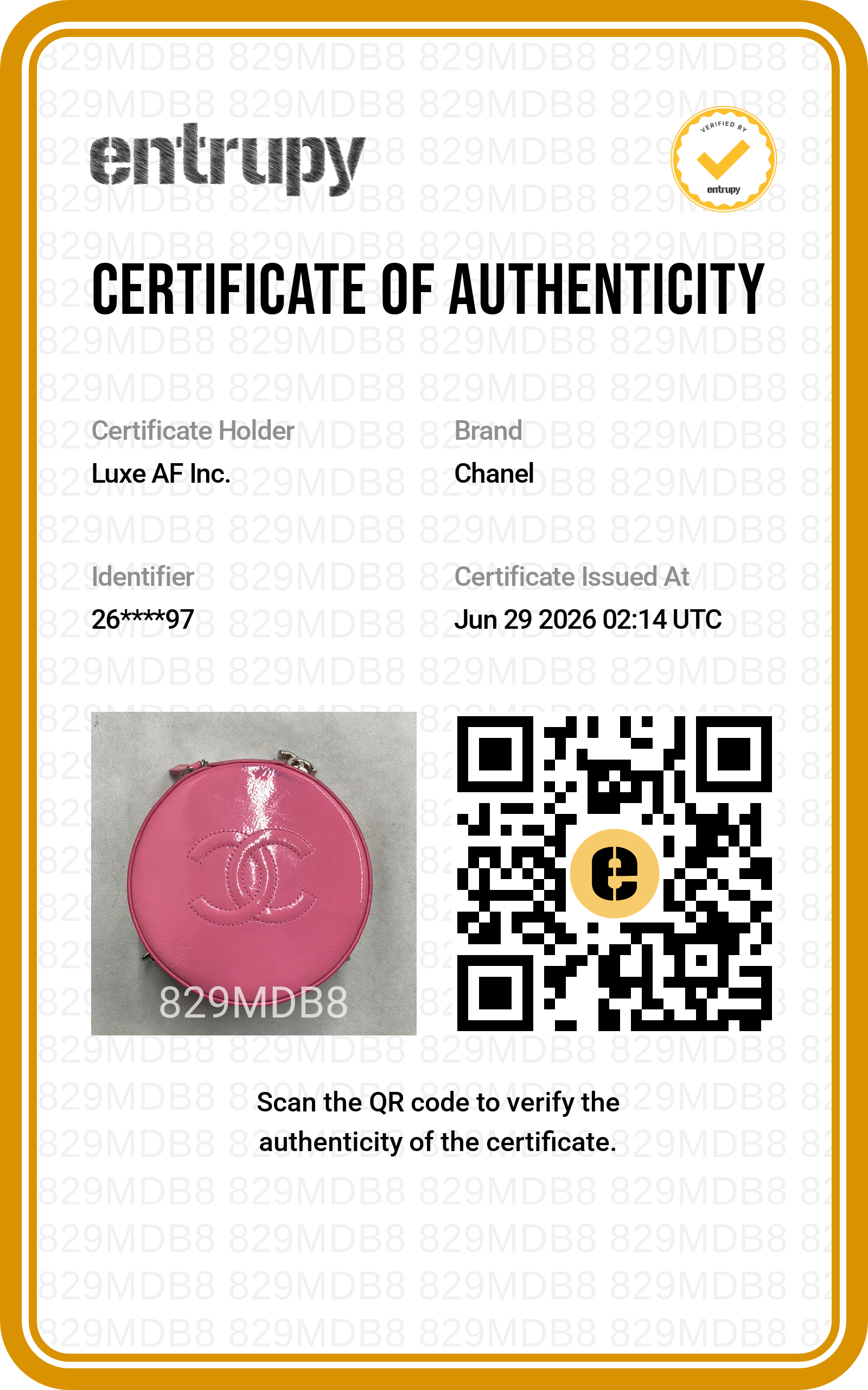 Chanel Pink Leather Round Clutch(26***97) CC2464