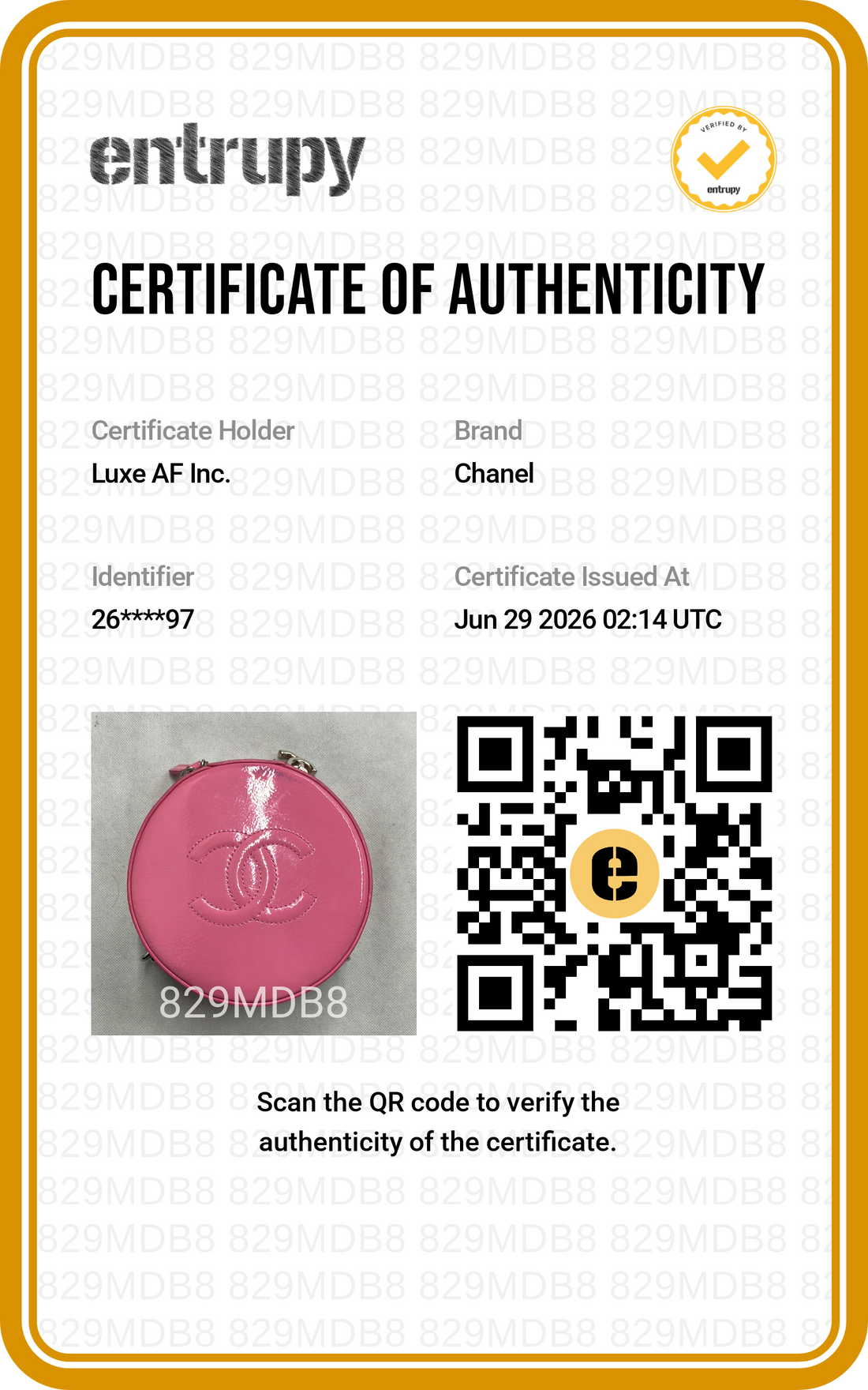 Chanel Pink Leather Round Clutch(26***97) CC2464