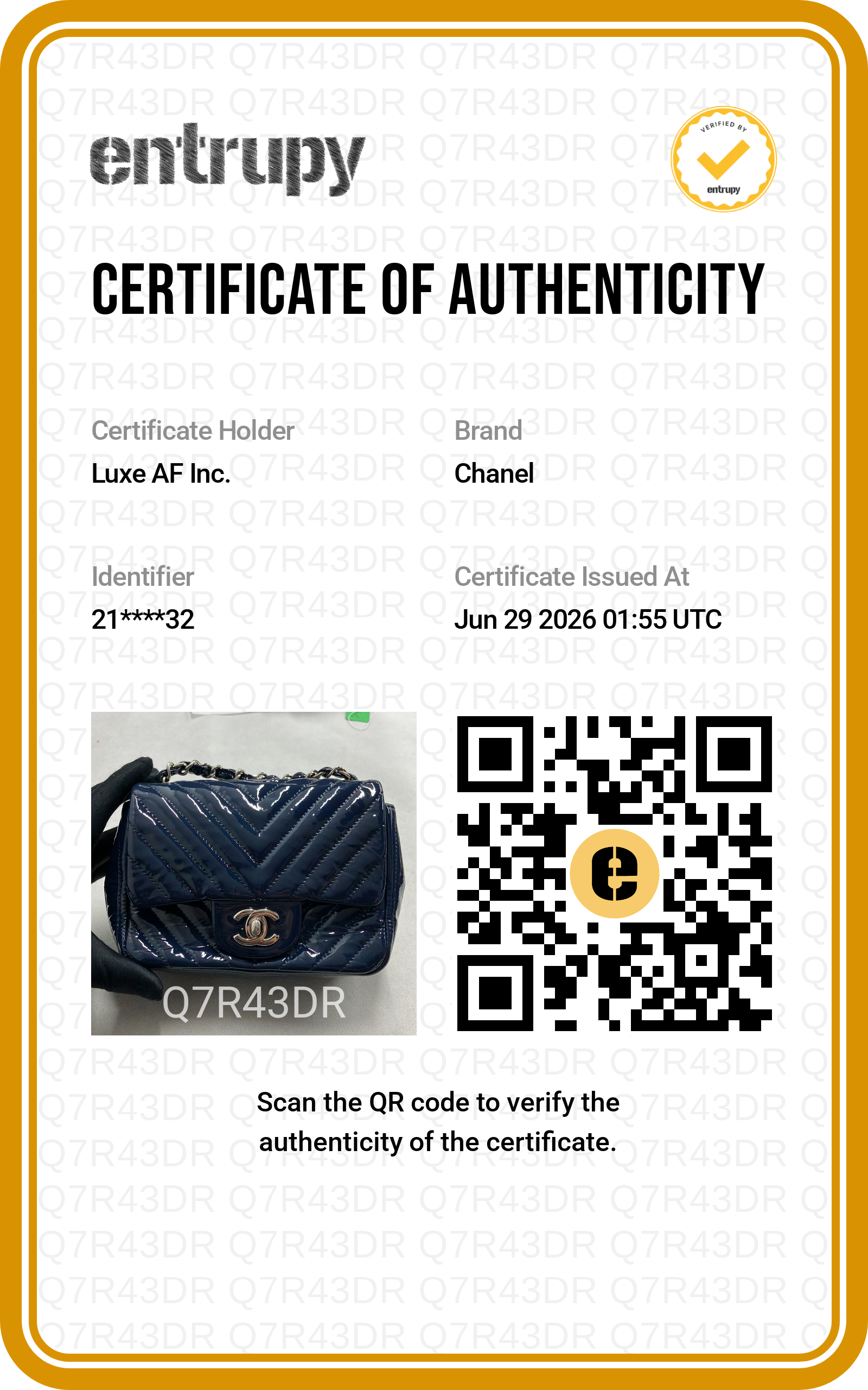 Chanel Classic Flap Navy Chevron Quilted Patent Leather Flap Bag(21***32) CC2336